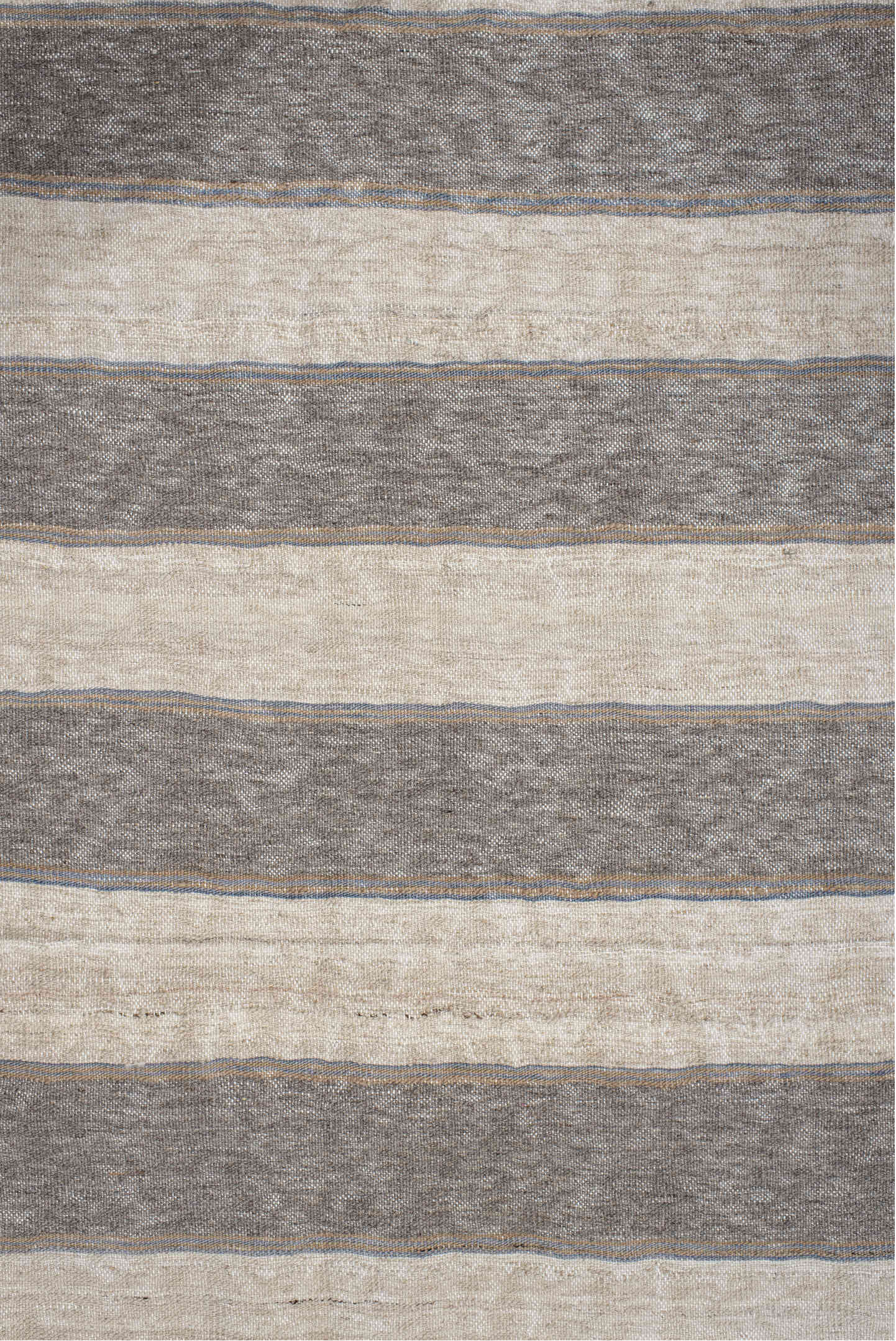 3' x 11' one-of-a-kind handmade vintage Kilim runner rug. Color palette: ivory, taupe, gray, cream, beige