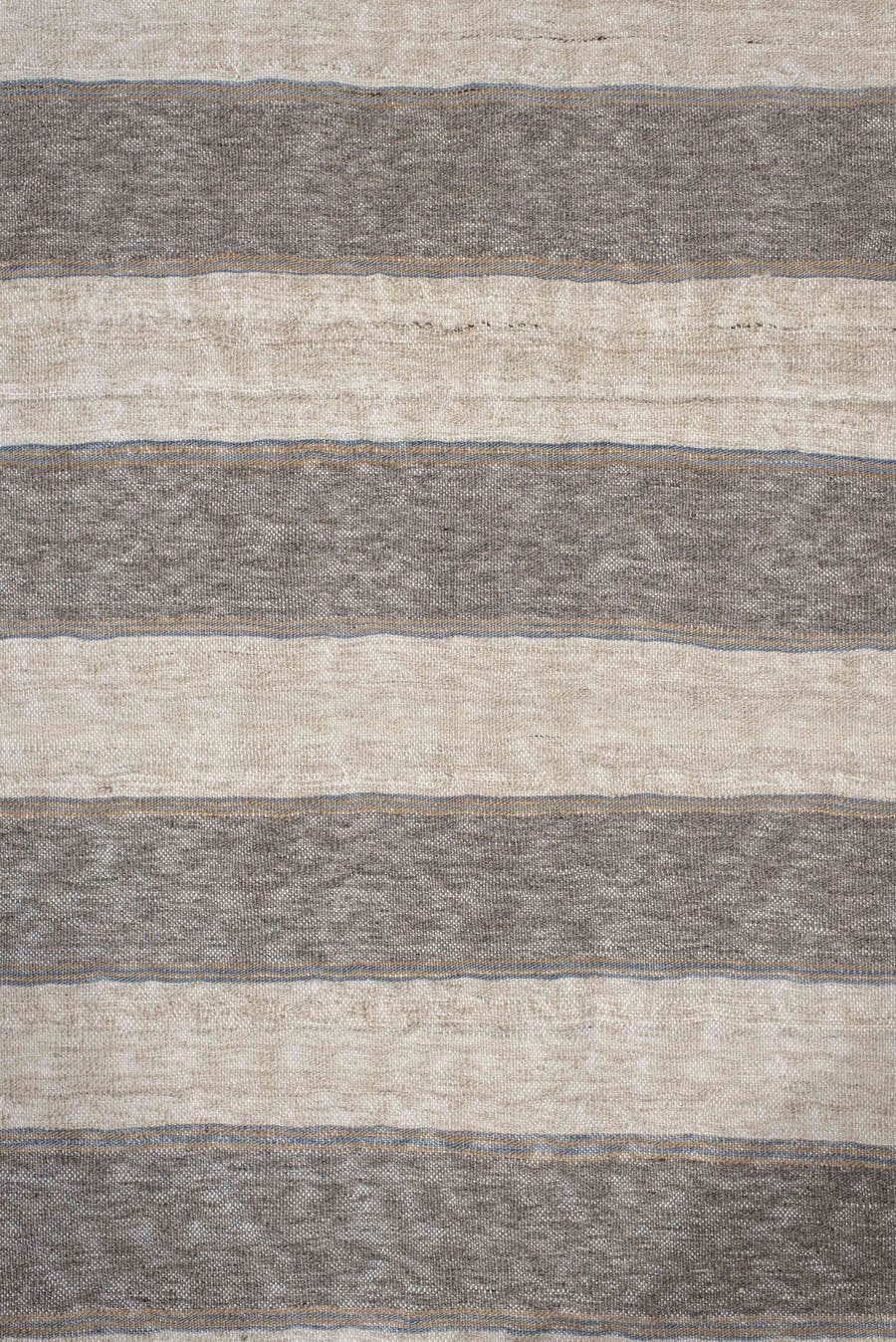 3' x 11' one-of-a-kind handmade vintage Kilim runner rug. Color palette: ivory, taupe, gray, cream, beige