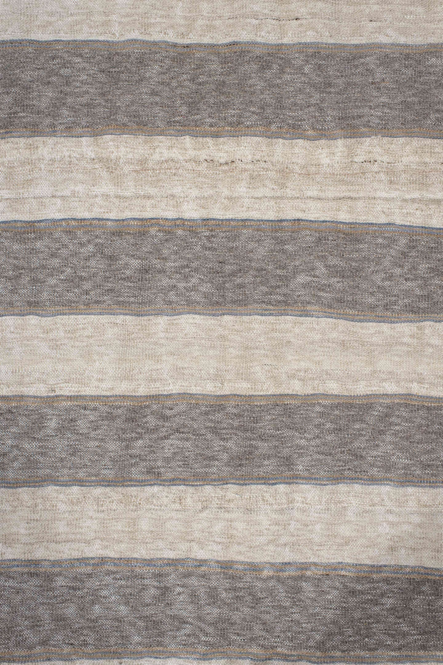 3' x 11' one-of-a-kind handmade vintage Kilim runner rug. Color palette: ivory, taupe, gray, cream, beige