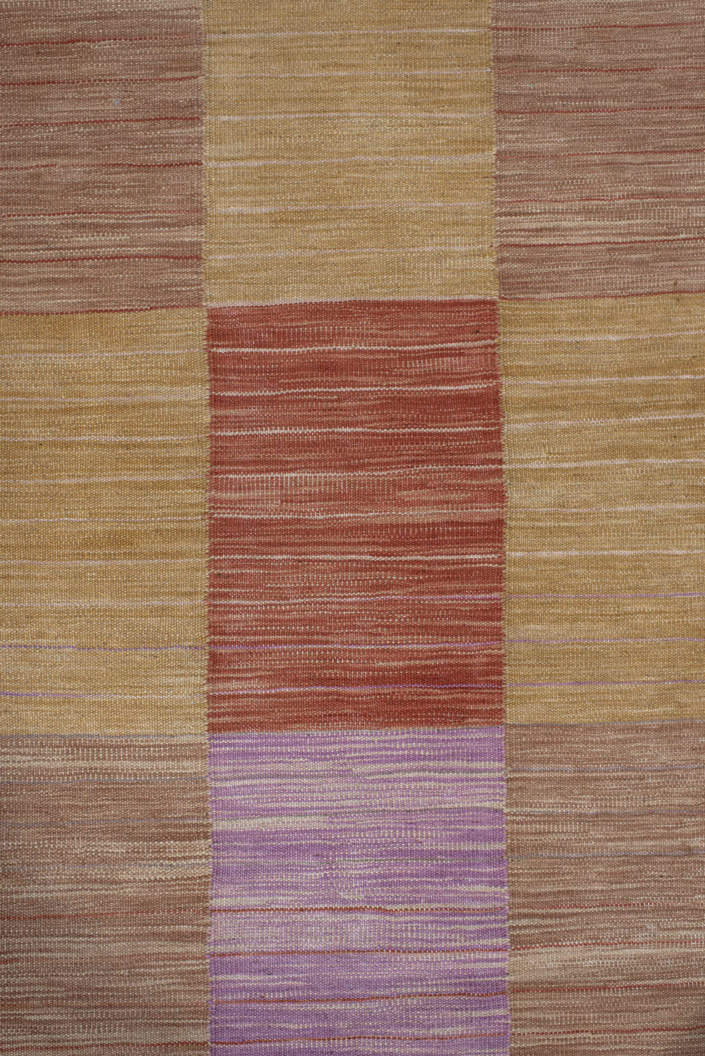 2' x 10' one-of-a-kind handmade vintage Kilim runner rug. Color palette: camel, rose, rust, lavender, tan, beige, pink, red