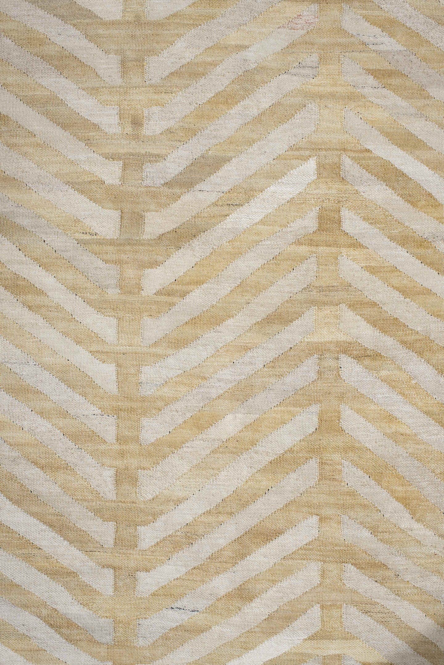 3' x 9' one-of-a-kind handmade vintage Kilim runner rug. Color palette: ivory, beige, cream, tan