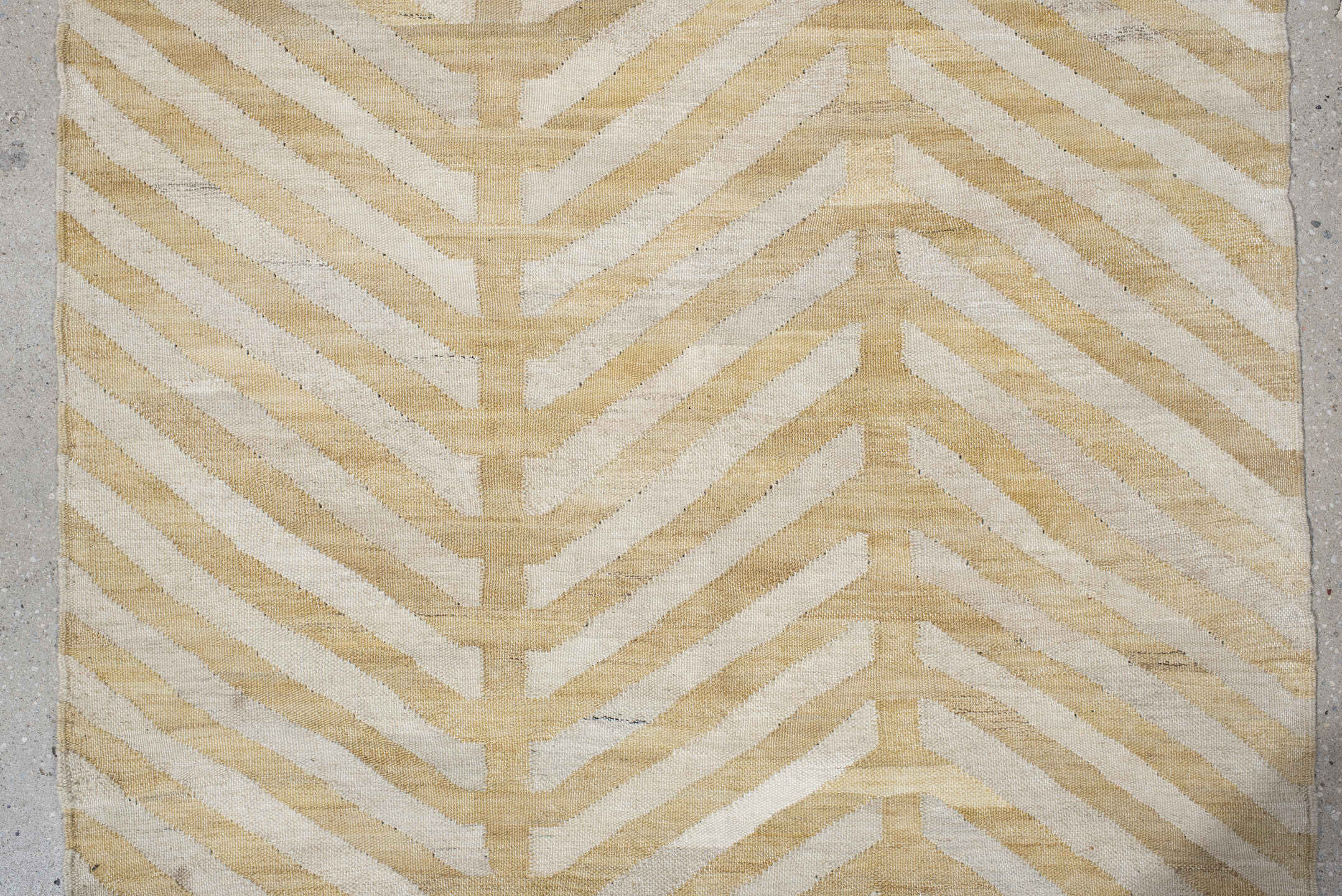 3' x 9' one-of-a-kind handmade vintage Kilim runner rug. Color palette: ivory, beige, cream, tan