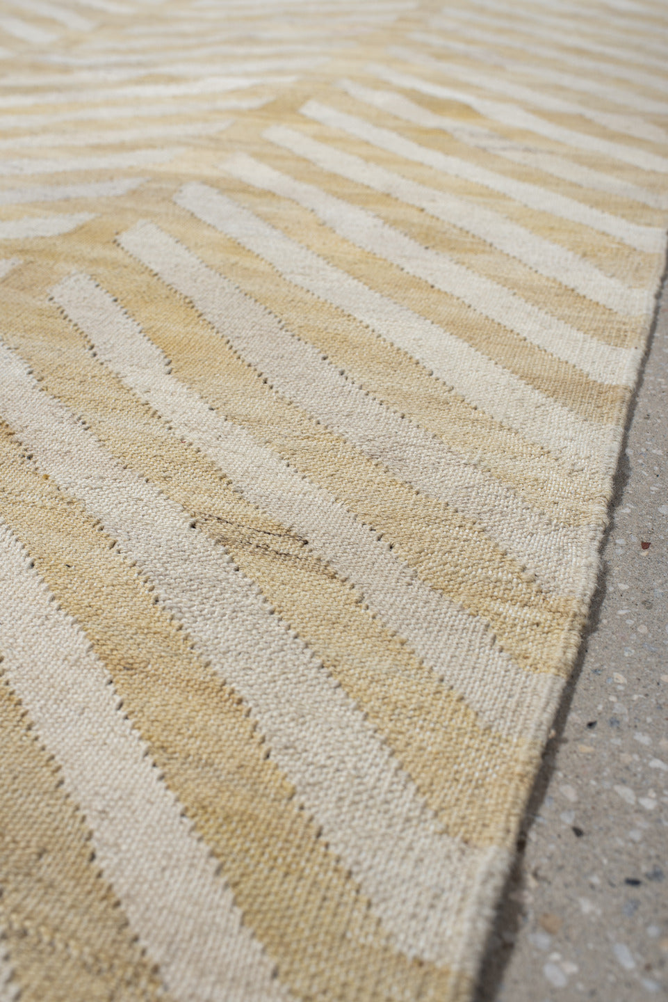 3' x 9' one-of-a-kind handmade vintage Kilim runner rug. Color palette: ivory, beige, cream, tan