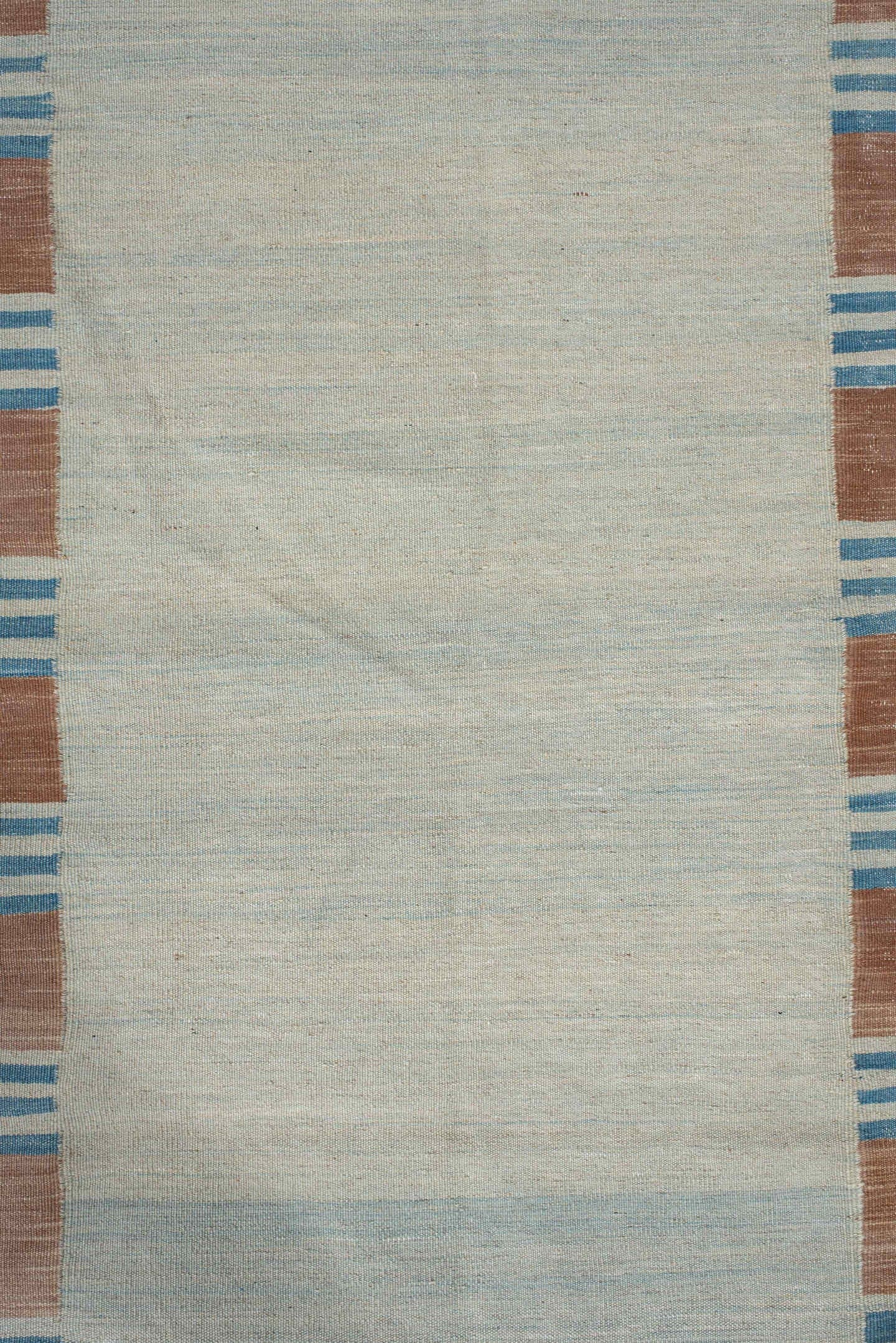 2' x 11' one-of-a-kind handmade vintage Kilim runner rug. Color palette: aqua, ivory, turquoise, camel, teal, beige