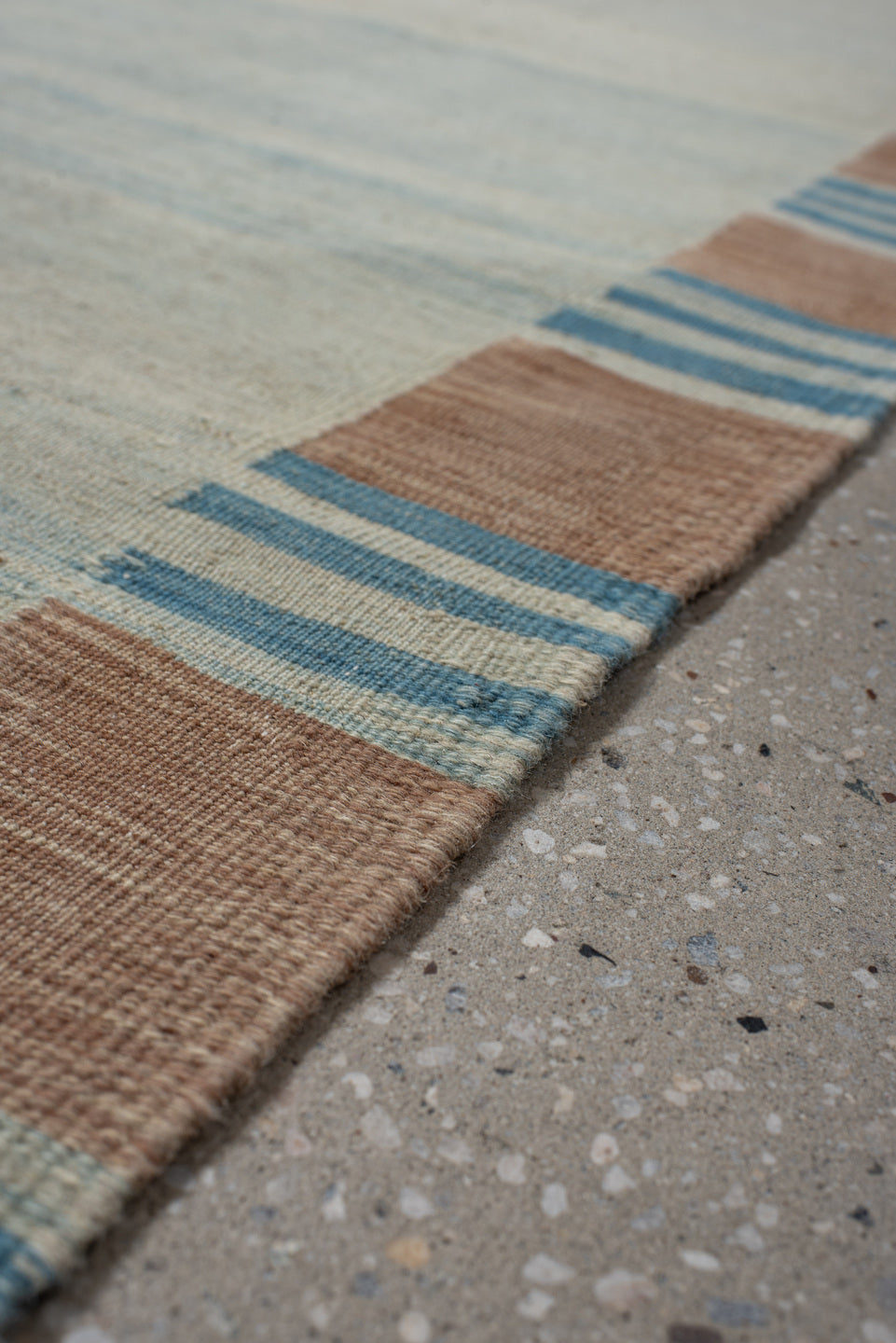 2' x 11' one-of-a-kind handmade vintage Kilim runner rug. Color palette: aqua, ivory, turquoise, camel, teal, beige