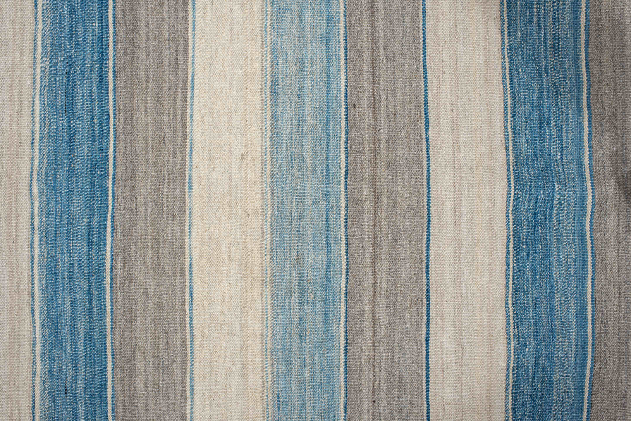 3' x 13' one-of-a-kind handmade vintage Kilim runner rug. Color palette: blue, dark gray, gray, light blue, light gray