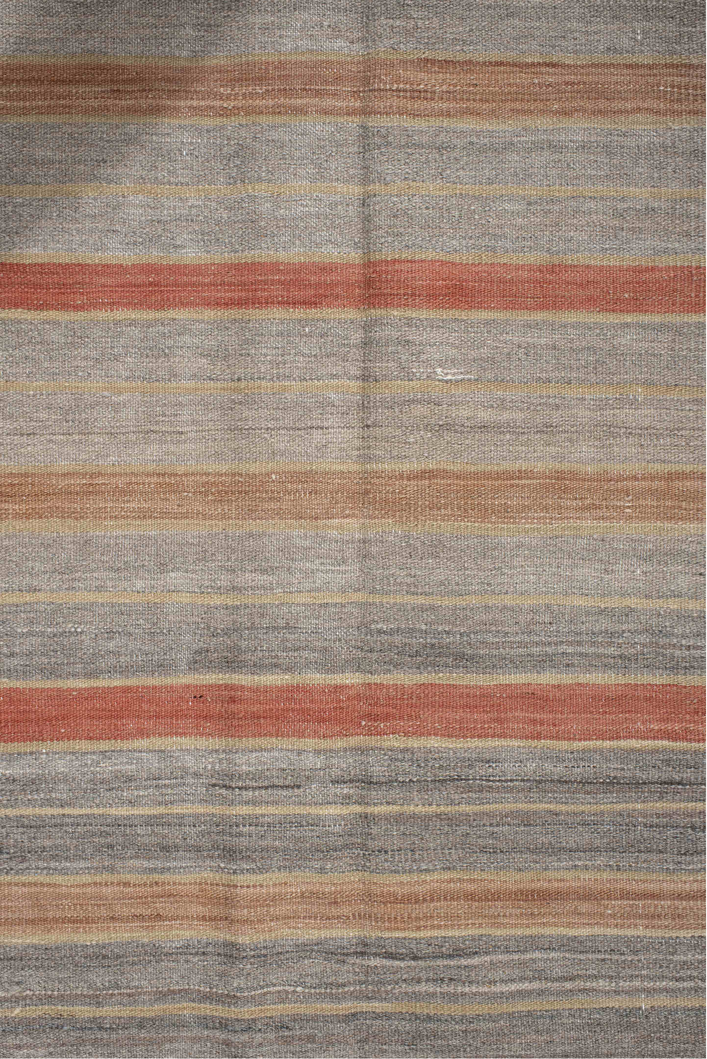 3' x 9' one-of-a-kind handmade vintage Kilim runner rug. Color palette: taupe, gray, rust, camel, ivory, beige, terracotta