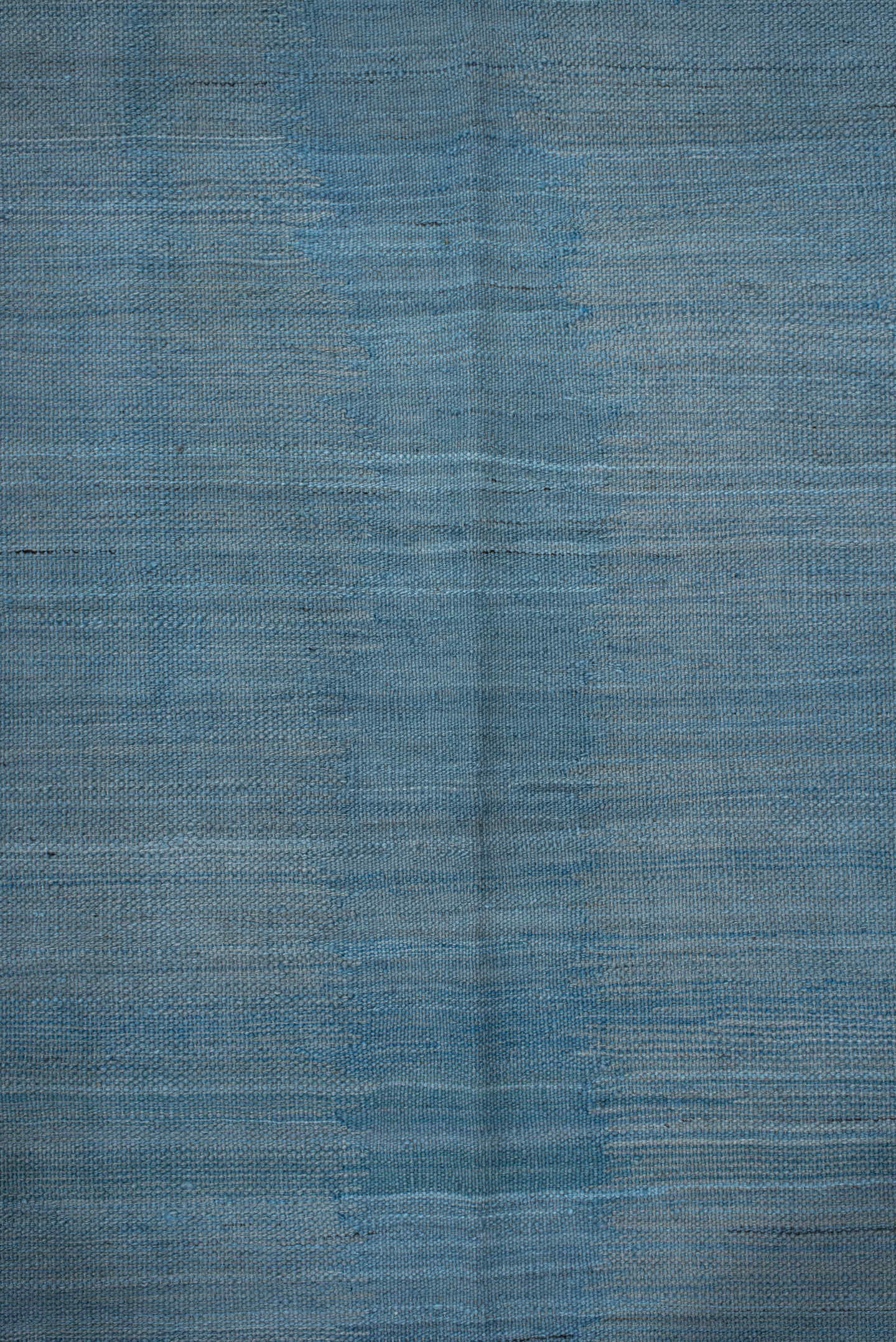3' x 19' one-of-a-kind handmade vintage Kilim runner rug. Color palette: sky blue, slate, steel blue, light blue, gray, blue