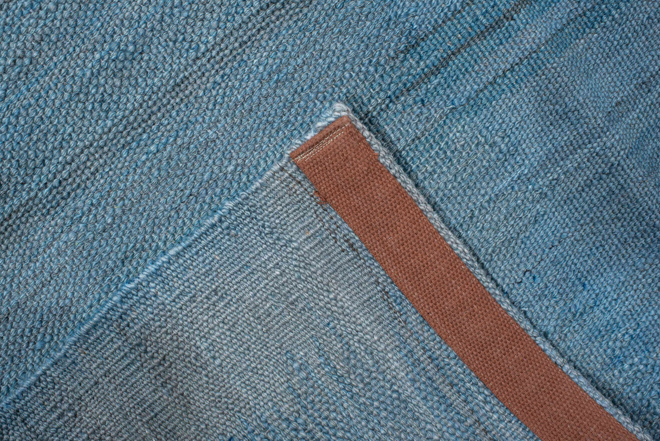 3' x 19' one-of-a-kind handmade vintage Kilim runner rug. Color palette: sky blue, slate, steel blue, light blue, gray, blue