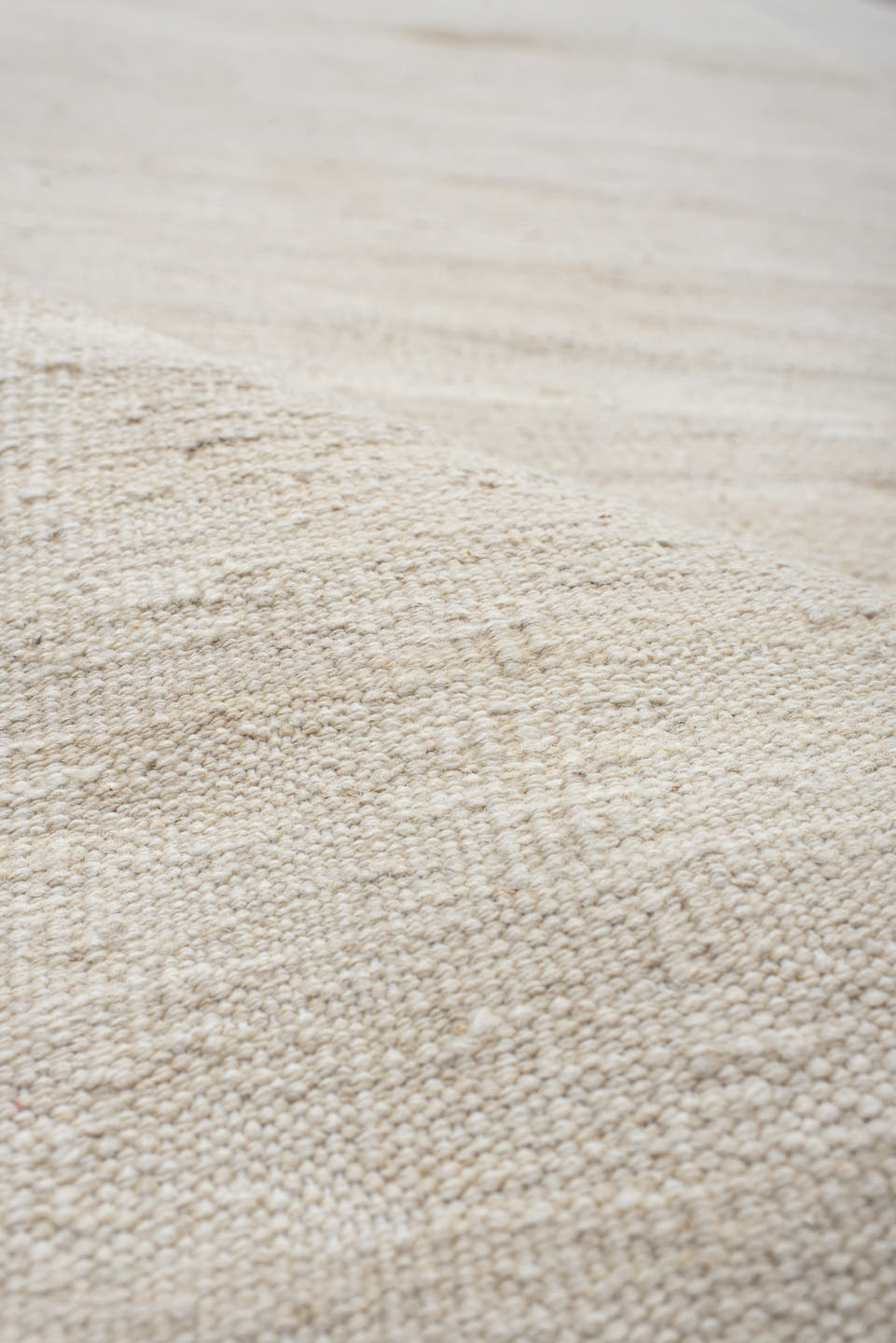 3' x 9' one-of-a-kind handmade vintage Kilim runner rug. Color palette: ivory, beige, cream, taupe, gray