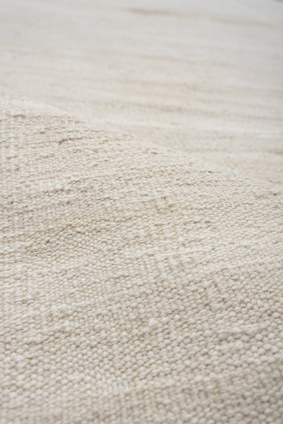 3' x 9' one-of-a-kind handmade vintage Kilim runner rug. Color palette: ivory, beige, cream, taupe, gray