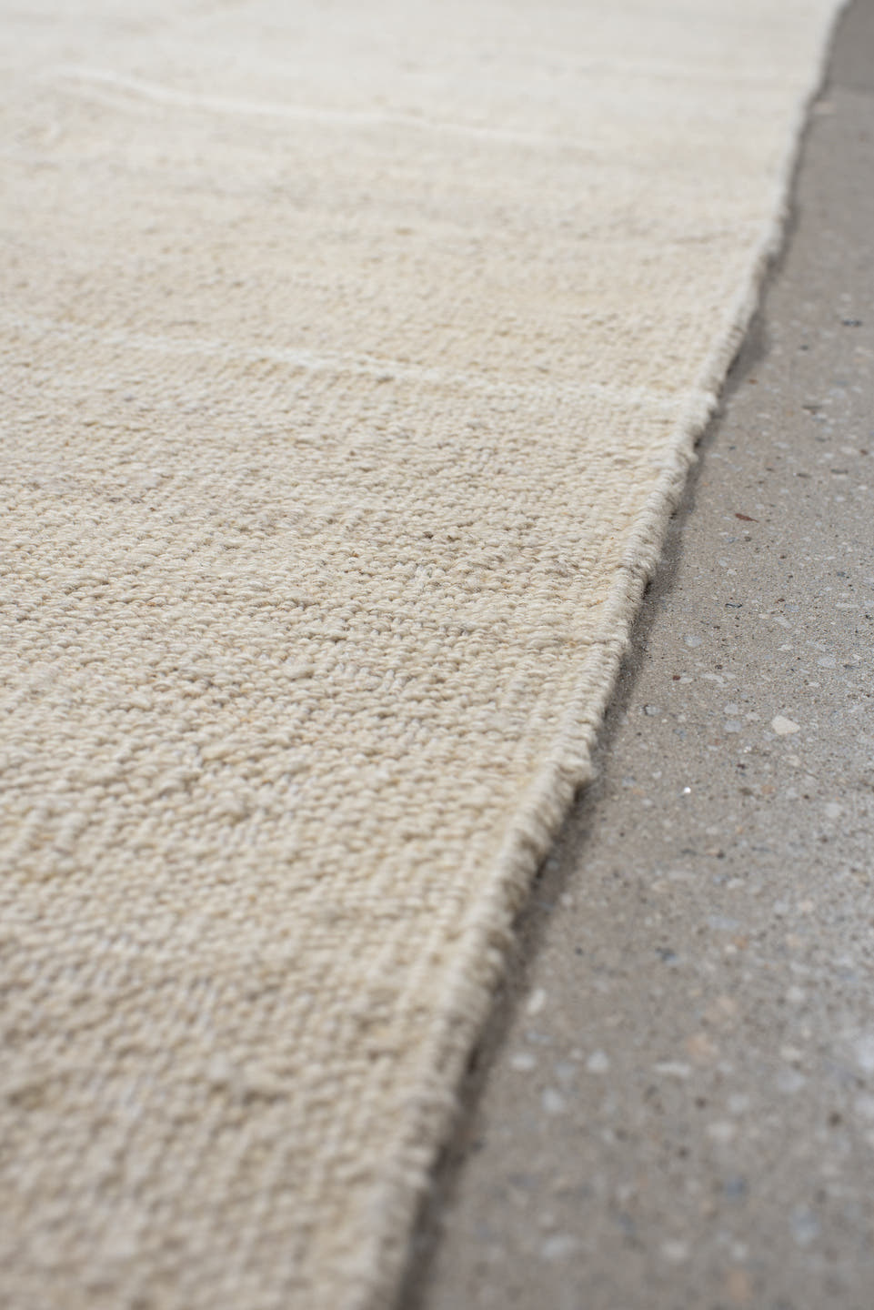 3' x 9' one-of-a-kind handmade vintage Kilim runner rug. Color palette: ivory, beige, cream, taupe, gray