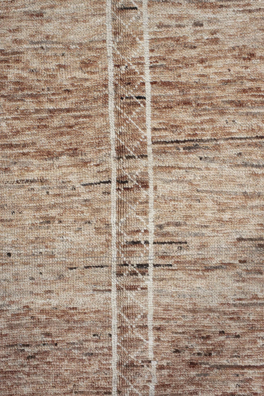 10' x 13' one-of-a-kind handmade vintage Tulu large size rug. Color palette: camel, ivory, taupe, brown, charcoal, beige