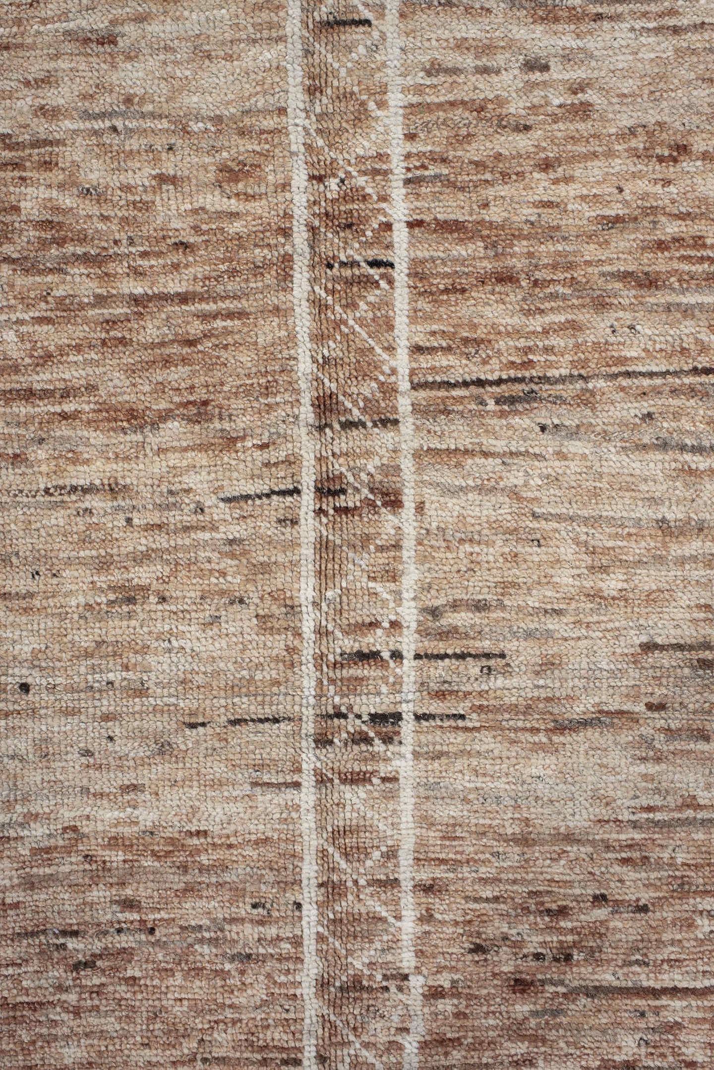 10' x 13' one-of-a-kind handmade vintage Tulu large size rug. Color palette: camel, ivory, taupe, brown, charcoal, beige