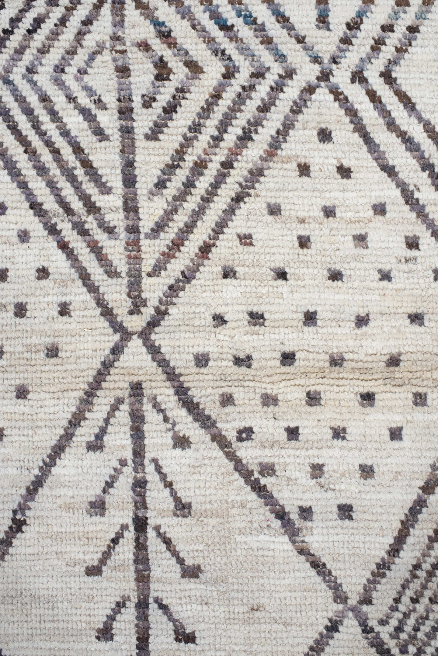 10' x 14' one-of-a-kind handmade vintage Tulu large size rug. Color palette: ivory, charcoal, taupe, brown, gray, black