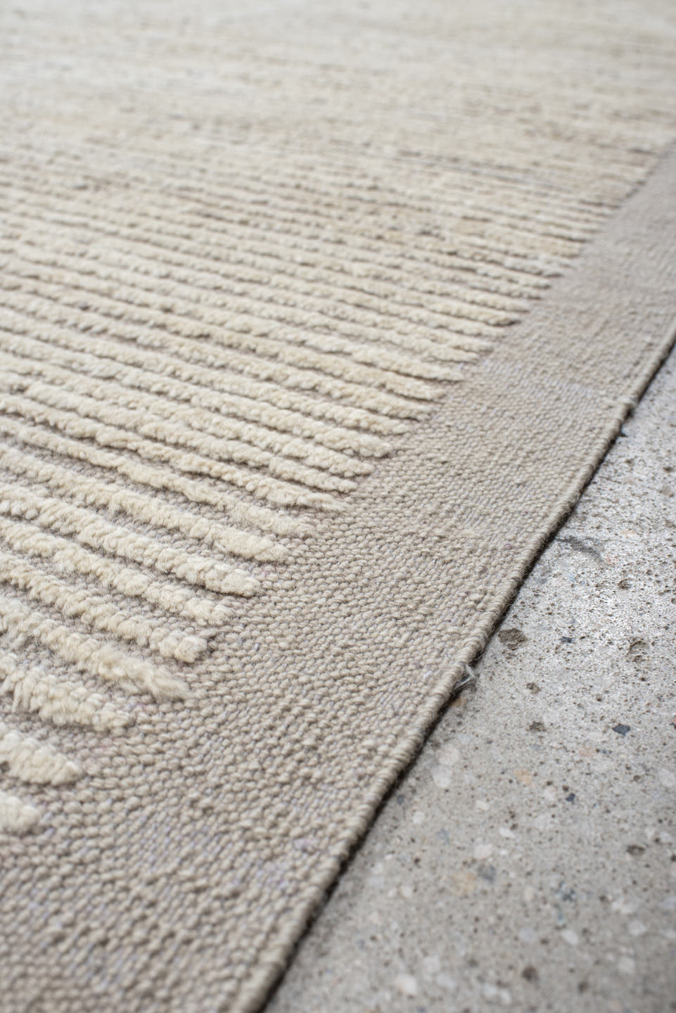 13' x 14' one-of-a-kind handmade vintage Tulu oversize rug. Color palette: ivory, cream, taupe, sky_blue, beige, gray