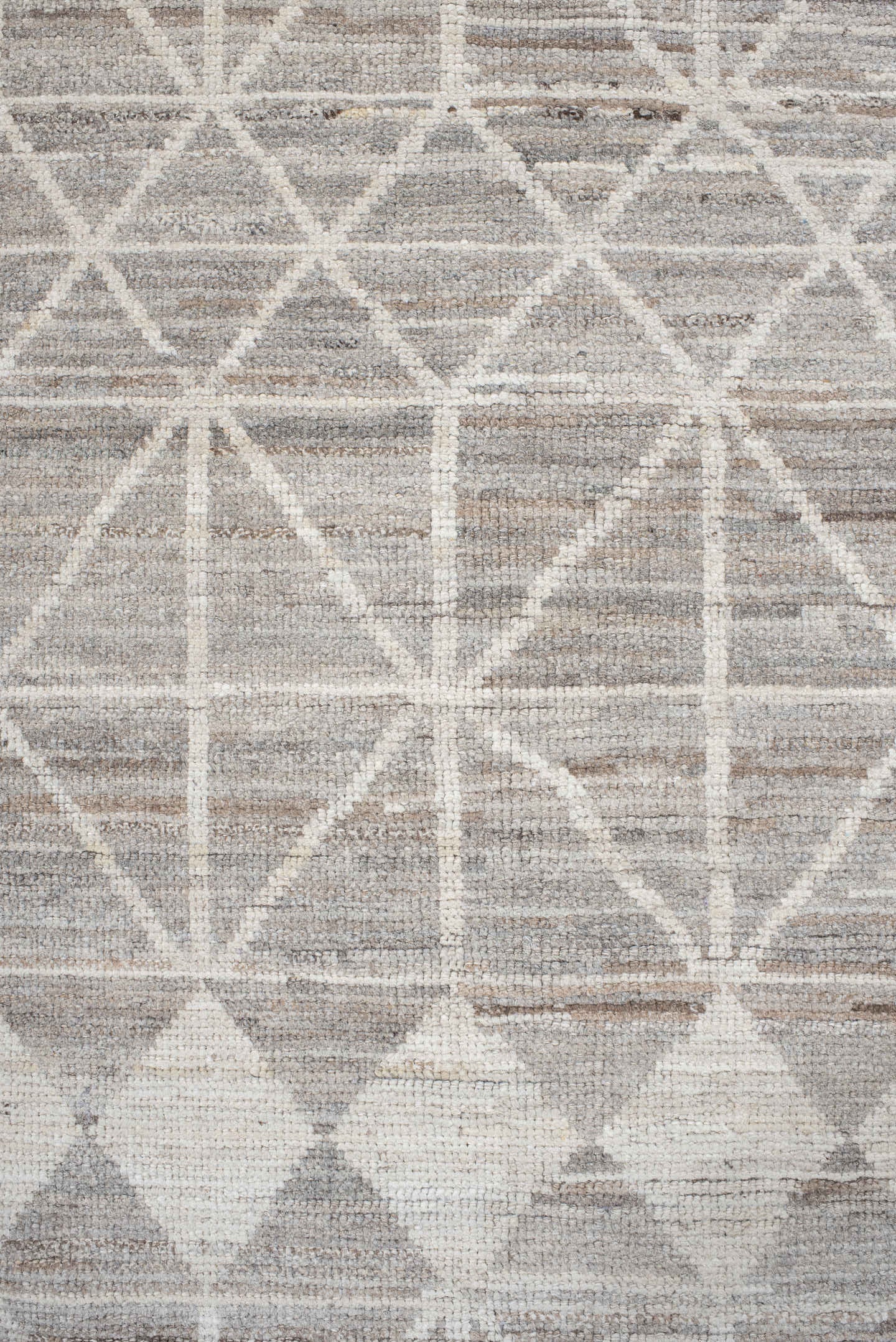 10' x 14' one-of-a-kind handmade vintage Tulu large size rug. Color palette: taupe, ivory, gray, cream, greige, beige