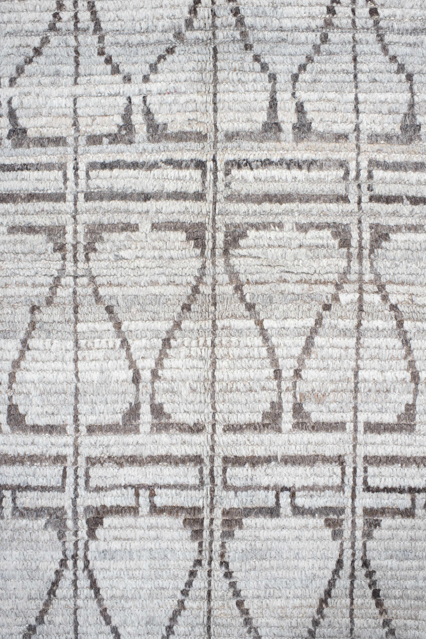 10' x 14' one-of-a-kind handmade vintage Tulu large size rug. Color palette: ivory, taupe, gray, cream, beige