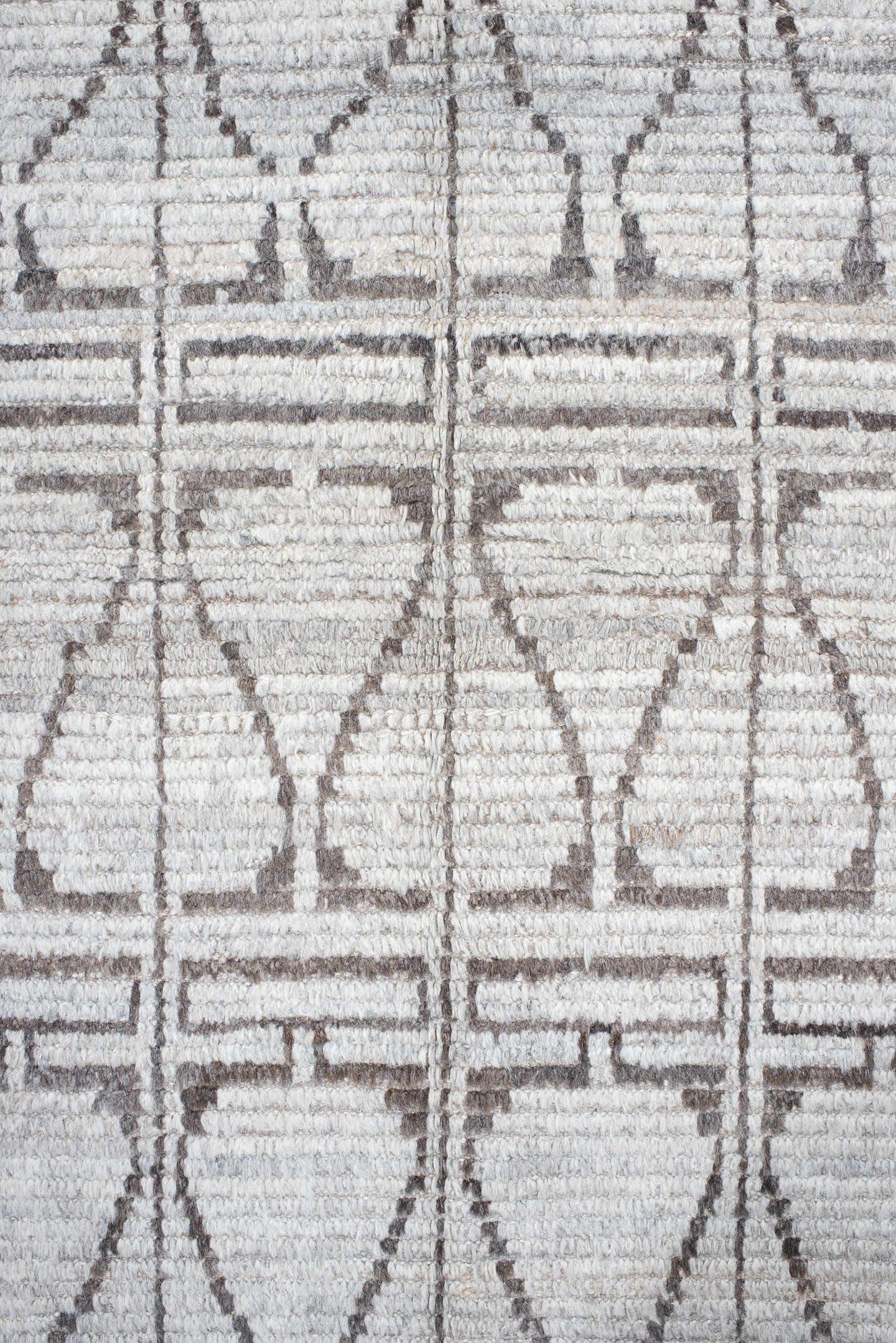 10' x 14' one-of-a-kind handmade vintage Tulu large size rug. Color palette: ivory, taupe, gray, cream, beige