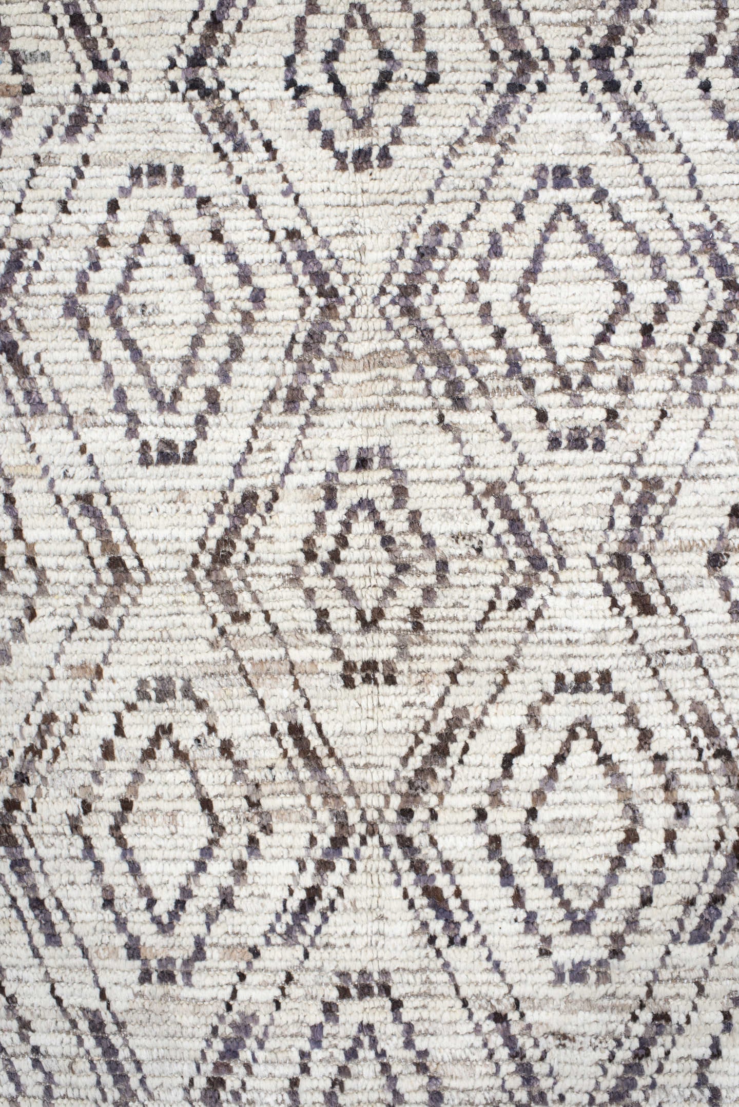 12' x 14' one-of-a-kind handmade vintage Tulu oversize rug. Color palette: ivory, charcoal, taupe, brown, gray, black, beige