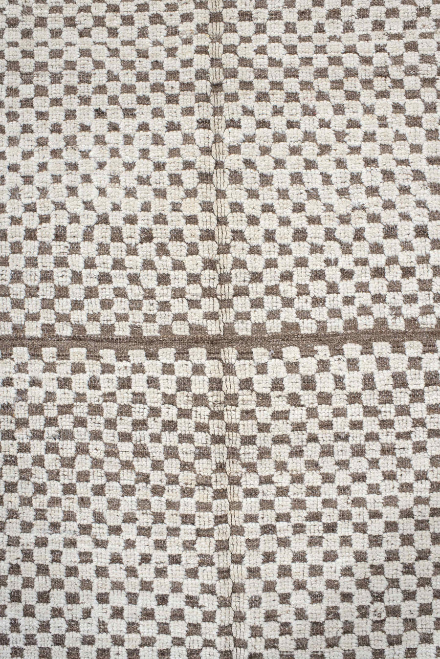 9' x 11' one-of-a-kind handmade vintage Tulu large size rug. Color palette: ivory, taupe, brown, beige, gray