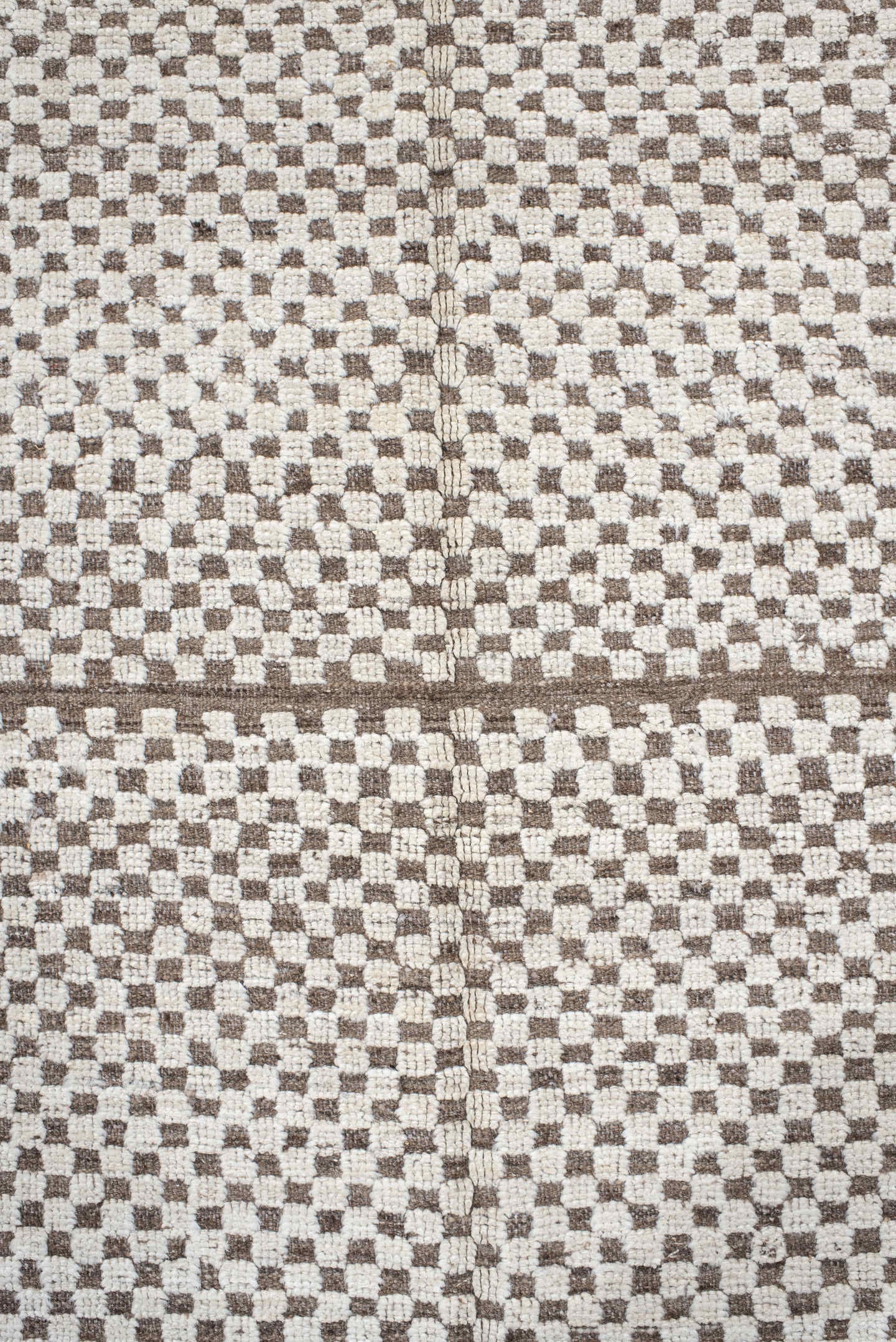 9' x 11' one-of-a-kind handmade vintage Tulu large size rug. Color palette: ivory, taupe, brown, beige, gray