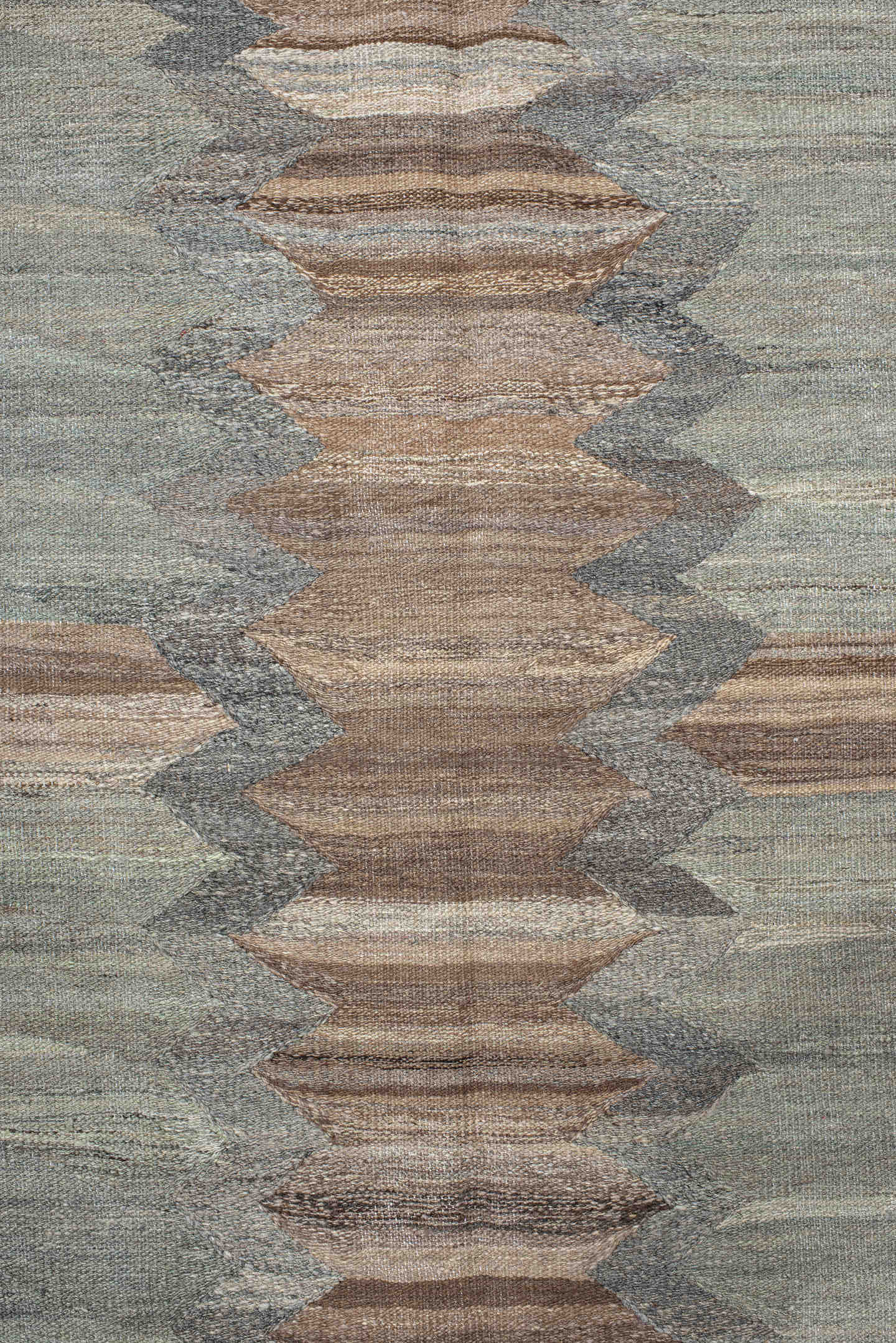 13' x 16' one-of-a-kind handmade vintage Kilim oversize rug. Color palette: taupe, blue_gray, ivory, slate, beige, brown