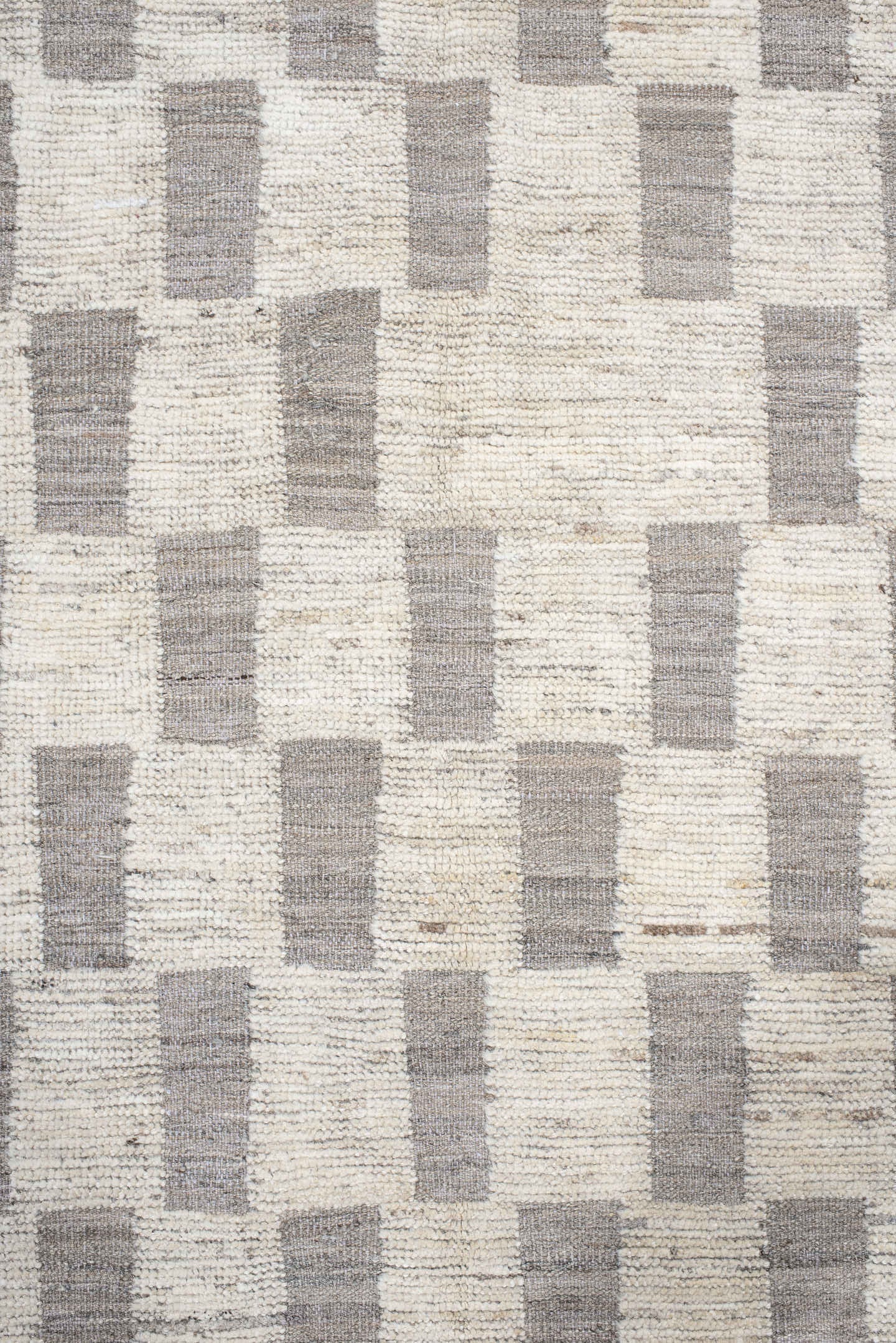 12' x 19' one-of-a-kind handmade vintage Tulu oversize rug. Color palette: ivory, taupe, gray, cream, beige