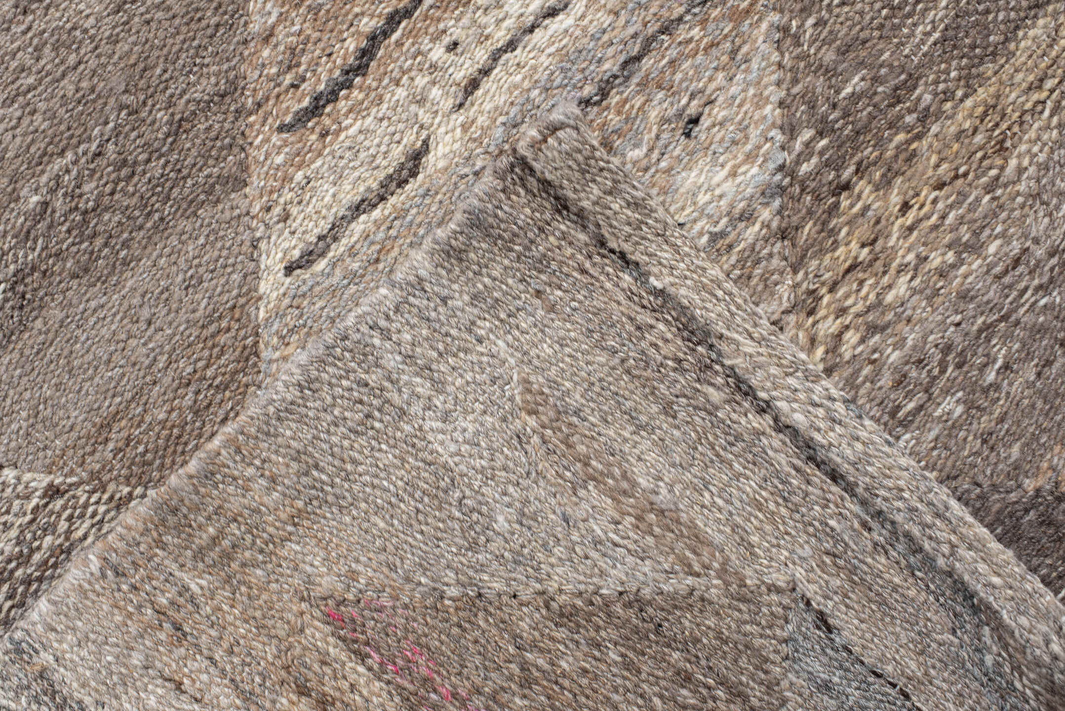 12' x 16' one-of-a-kind handmade vintage Kilim oversize rug. Color palette: taupe, ivory, charcoal, beige, gray, cream