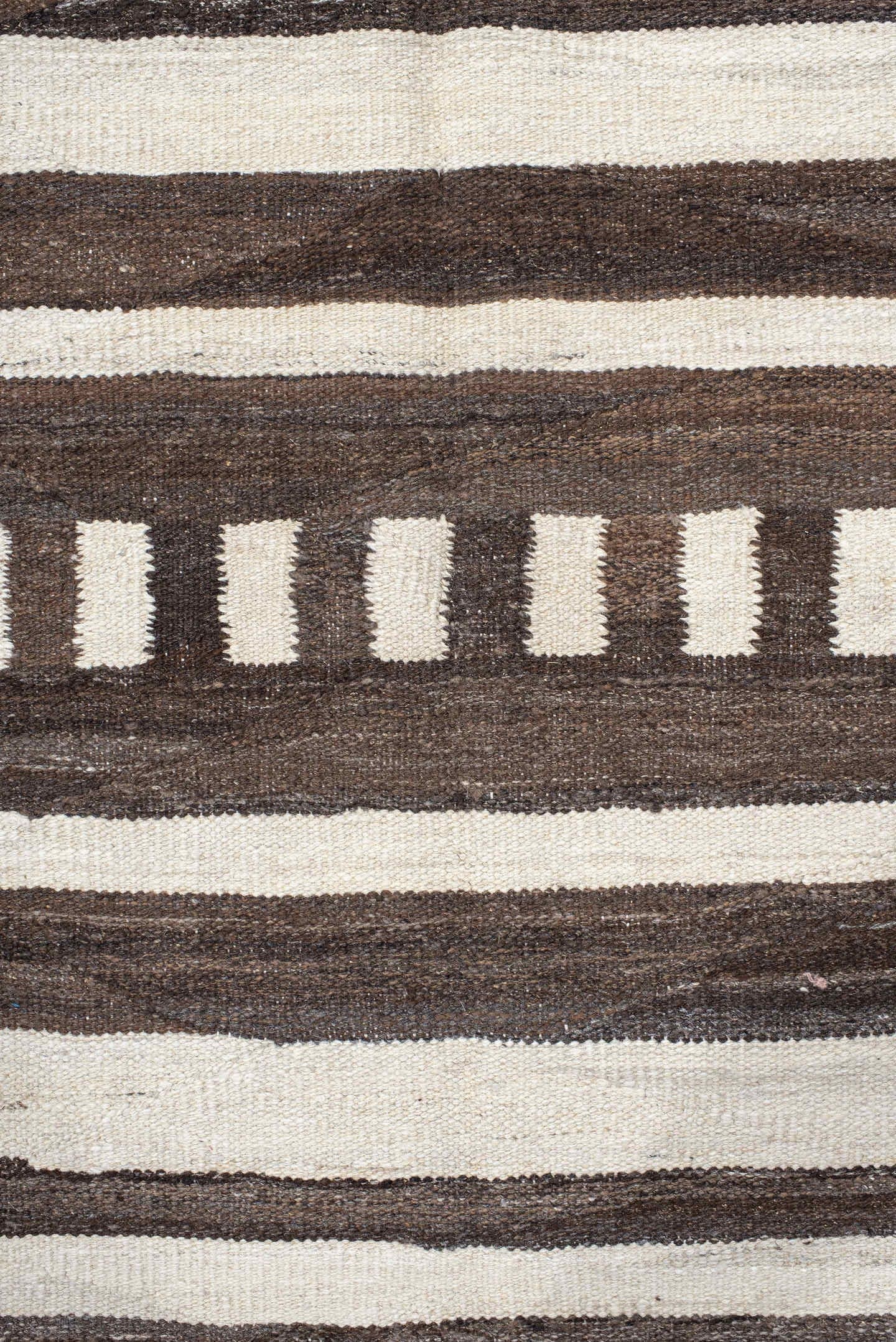 13' x 15' one-of-a-kind handmade vintage Kilim oversize rug. Color palette: brown, ivory, taupe, charcoal, beige, gray