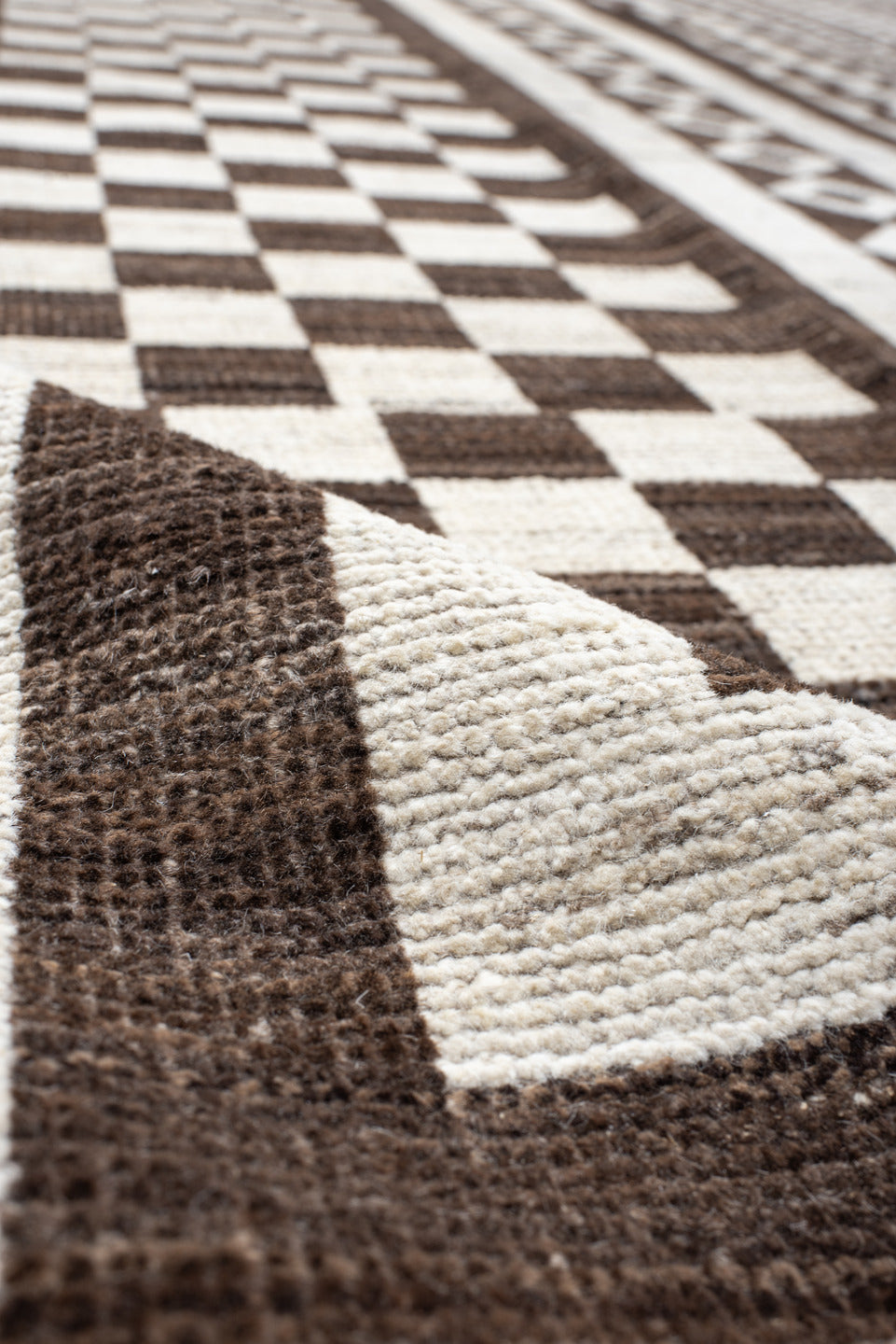 15' x 23' one-of-a-kind handmade vintage Tulu oversize rug. Color palette: ivory, brown, taupe, beige, gray