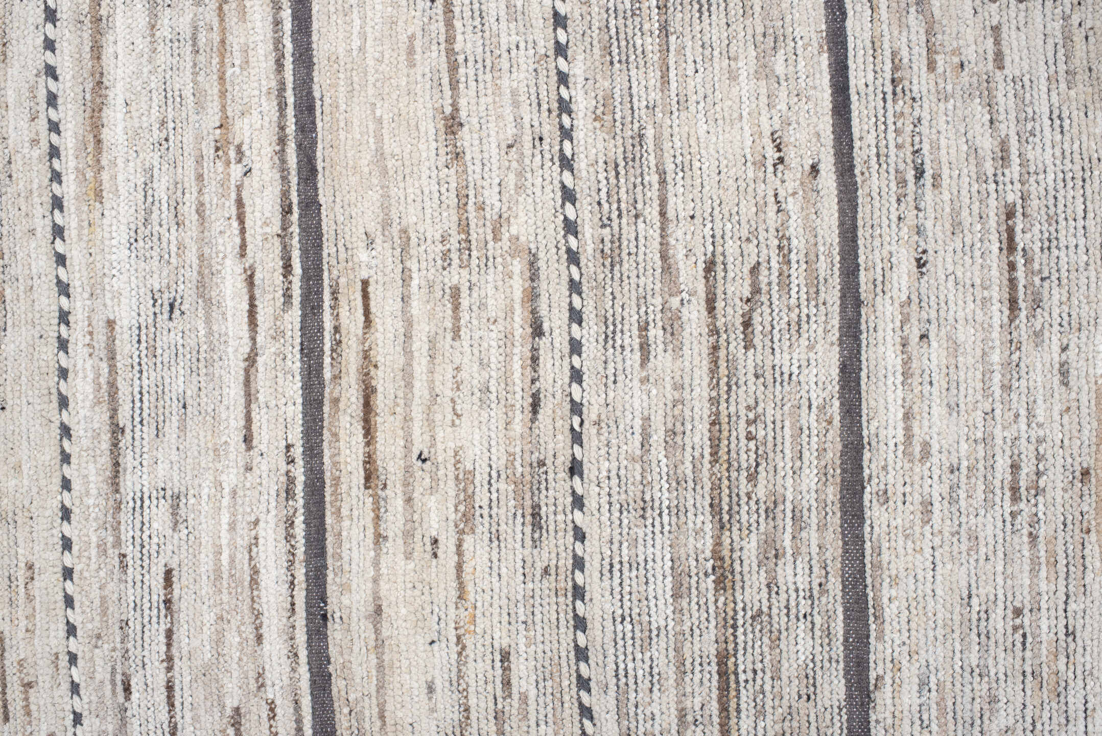 19' x 28' one-of-a-kind handmade vintage Tulu oversize rug. Color palette: ivory, charcoal, taupe, brown, gray, black, beige