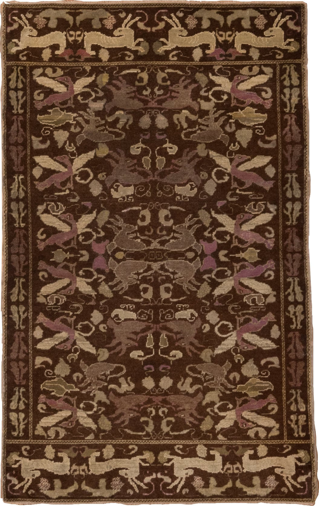 12' x 15' one-of-a-kind handmade vintage Kilim oversize rug. Color palette: brown, ivory, taupe, plum, olive, camel