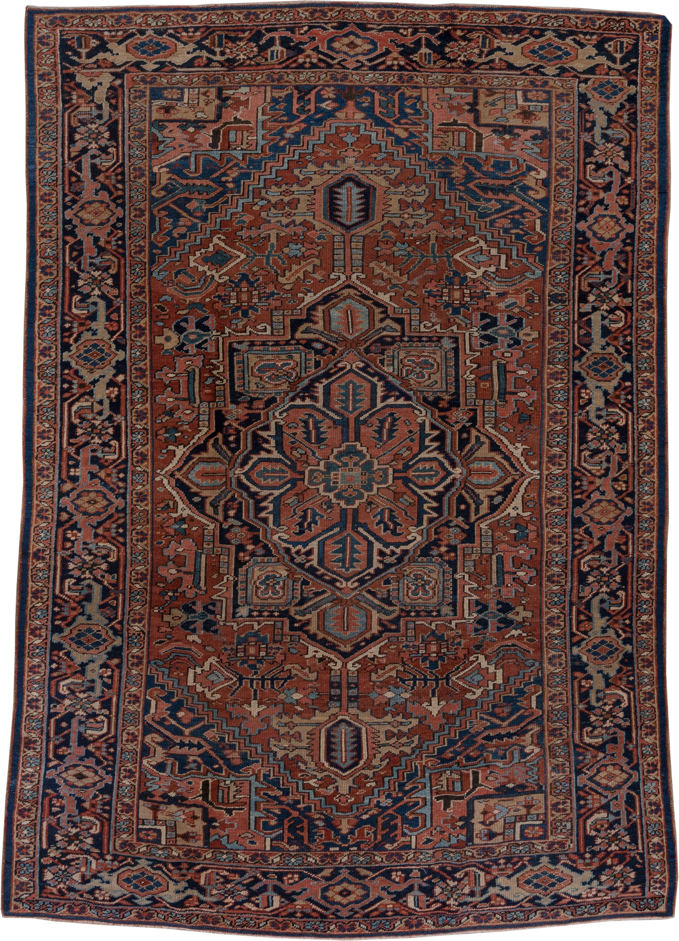 2' x 11' one-of-a-kind handmade vintage Tulu runner rug. Color palette: terracotta, navy, ivory, camel, slate blue, rust