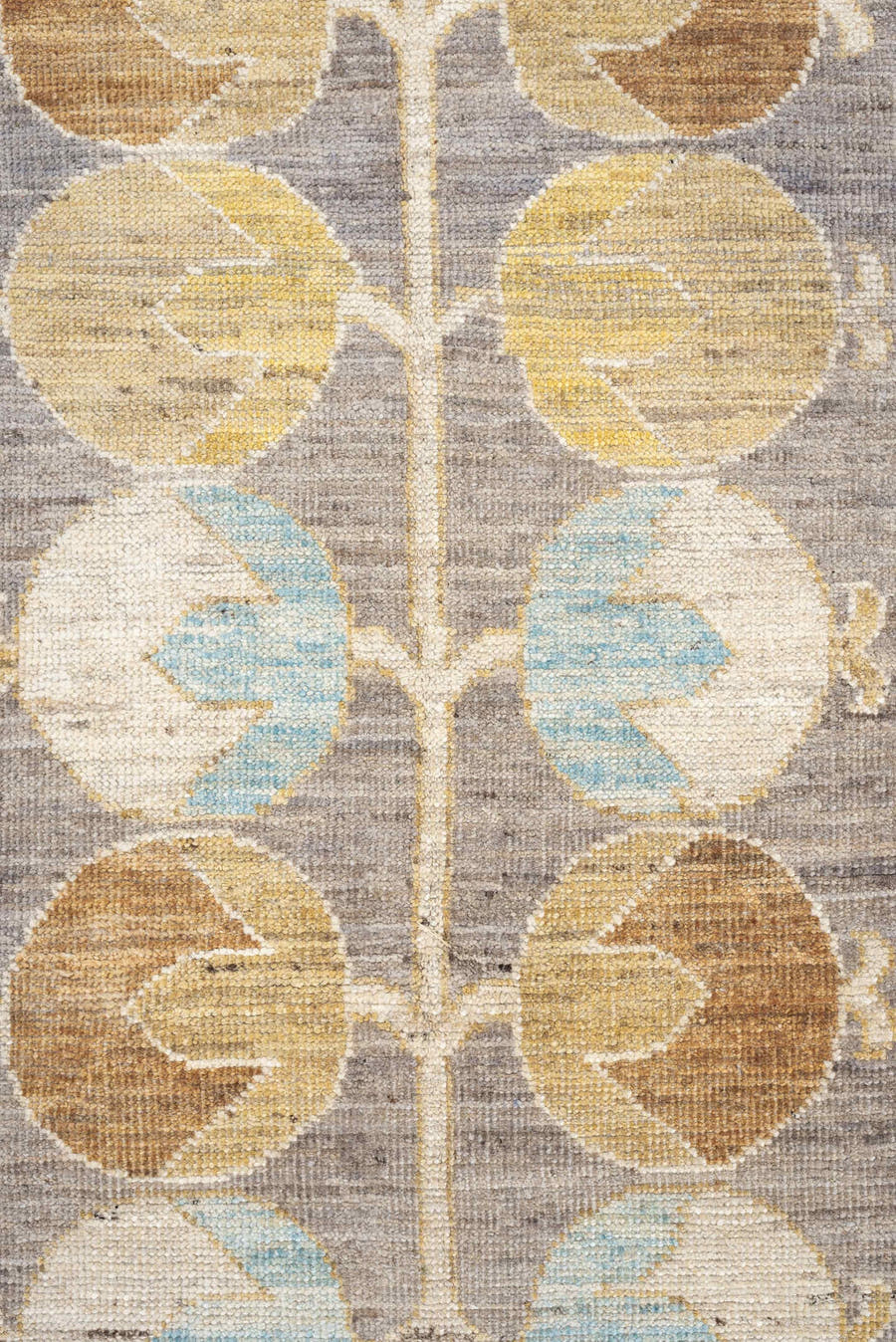 12' x 15' one-of-a-kind handmade vintage Oushak oversize rug. Color palette: taupe, camel, ivory, gold, turquoise, slate