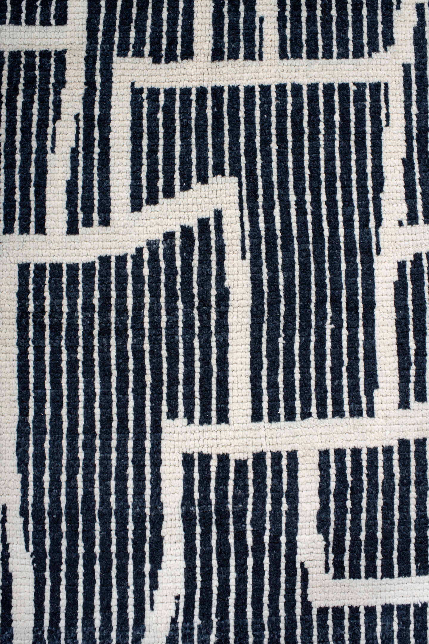 7' x 10' one-of-a-kind handmade vintage Tulu large size rug. Color palette: navy, ivory, blue