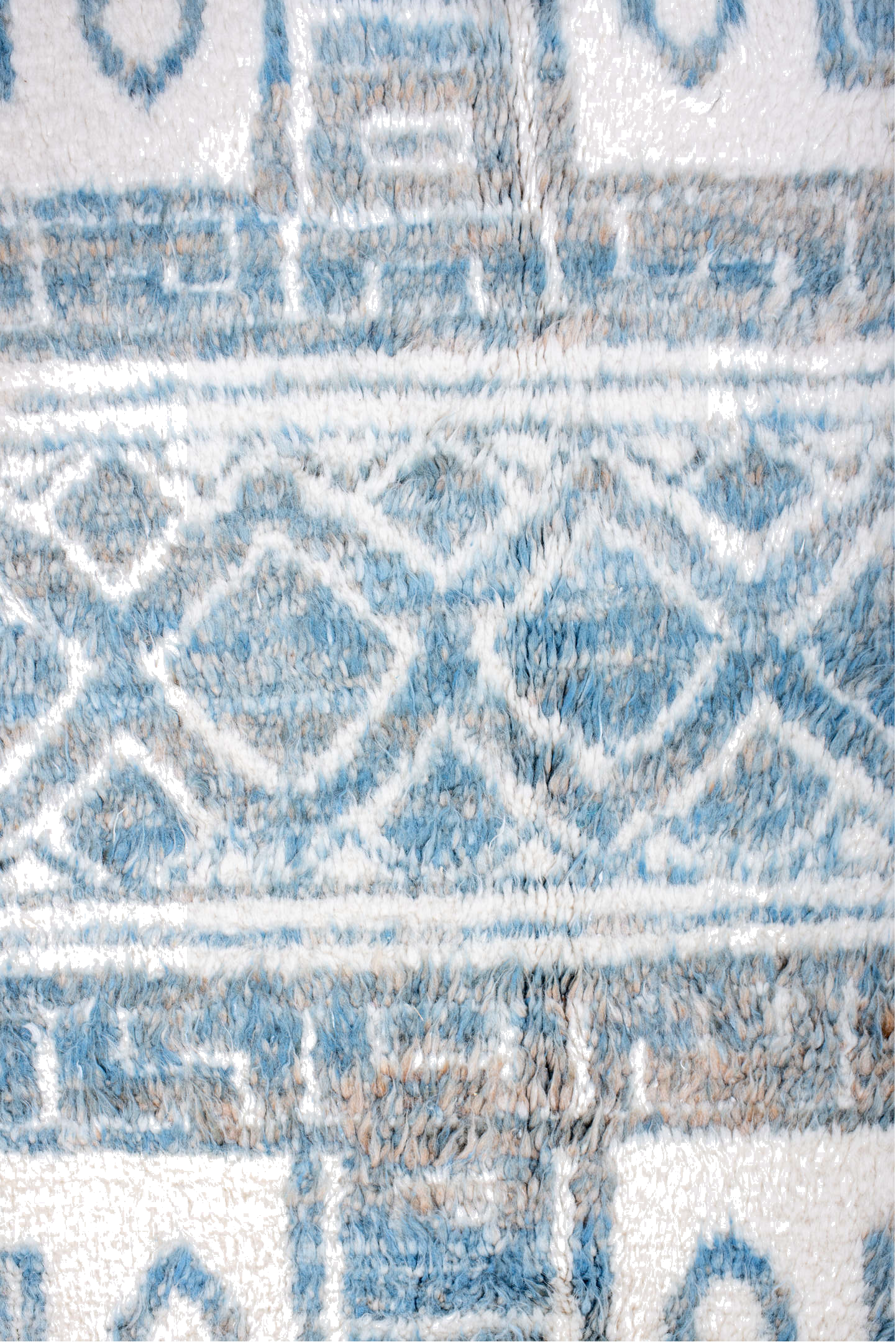 8' x 11' one-of-a-kind handmade vintage Moroccan large size rug. Color palette: alice blue, blue, dark gray, dim gray