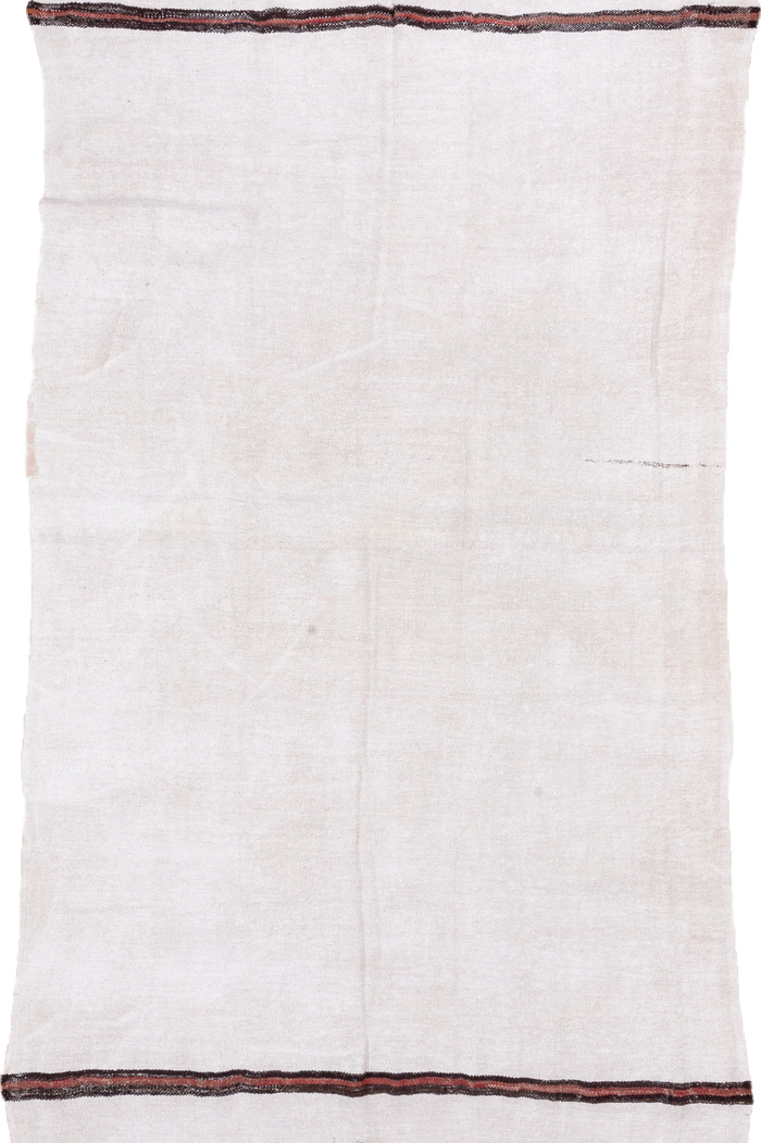 5' x 10' one-of-a-kind handmade vintage Hemp Kilim medium size rug. Color palette: brown, gainsboro, gray, lavender blush