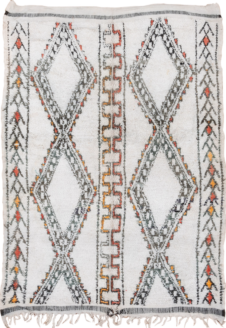 5' x 8' one-of-a-kind handmade vintage Moroccan medium size rug. Color palette: black, brown, charcoal, dark gray, dim gray