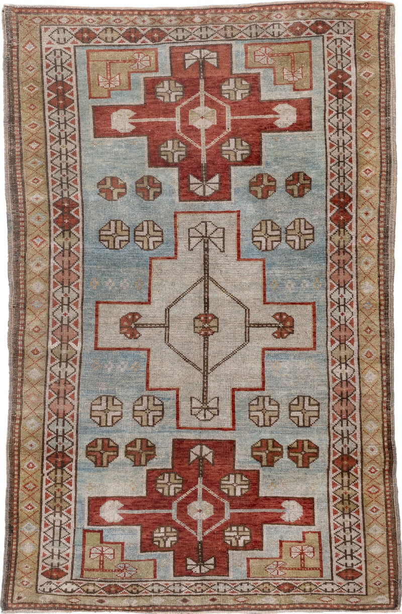 3' x 4' one-of-a-kind handmade vintage Shirvan small size rug. Color palette: brown, dark gray, dim gray, gainsboro, gray