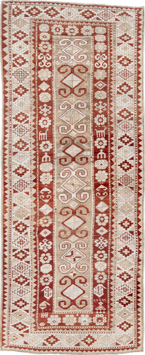 Antique Caucasian Runner Rug (4' x 9')