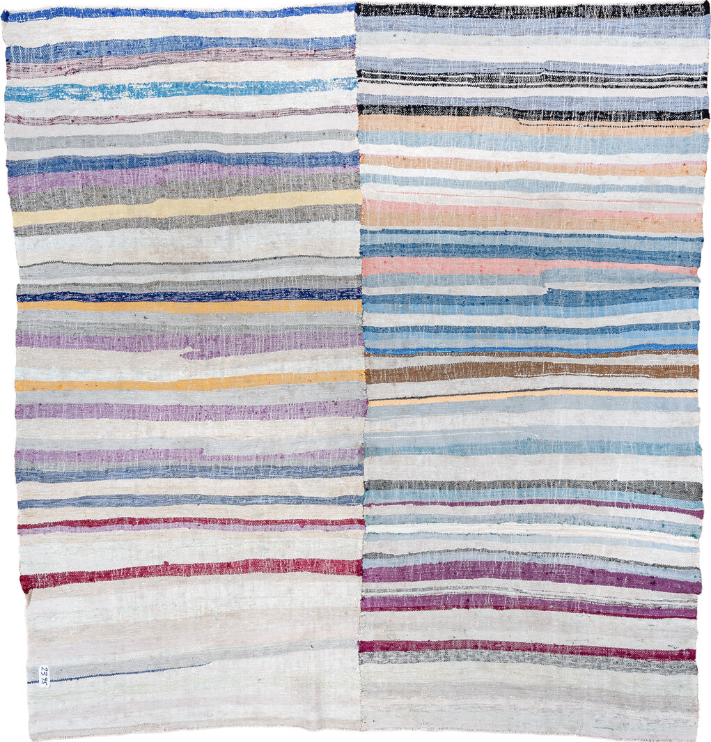 7' x 8' one-of-a-kind handmade vintage Tabriz rug. Color palette: brown, gainsboro, gray, light gray, off-white, pink, red