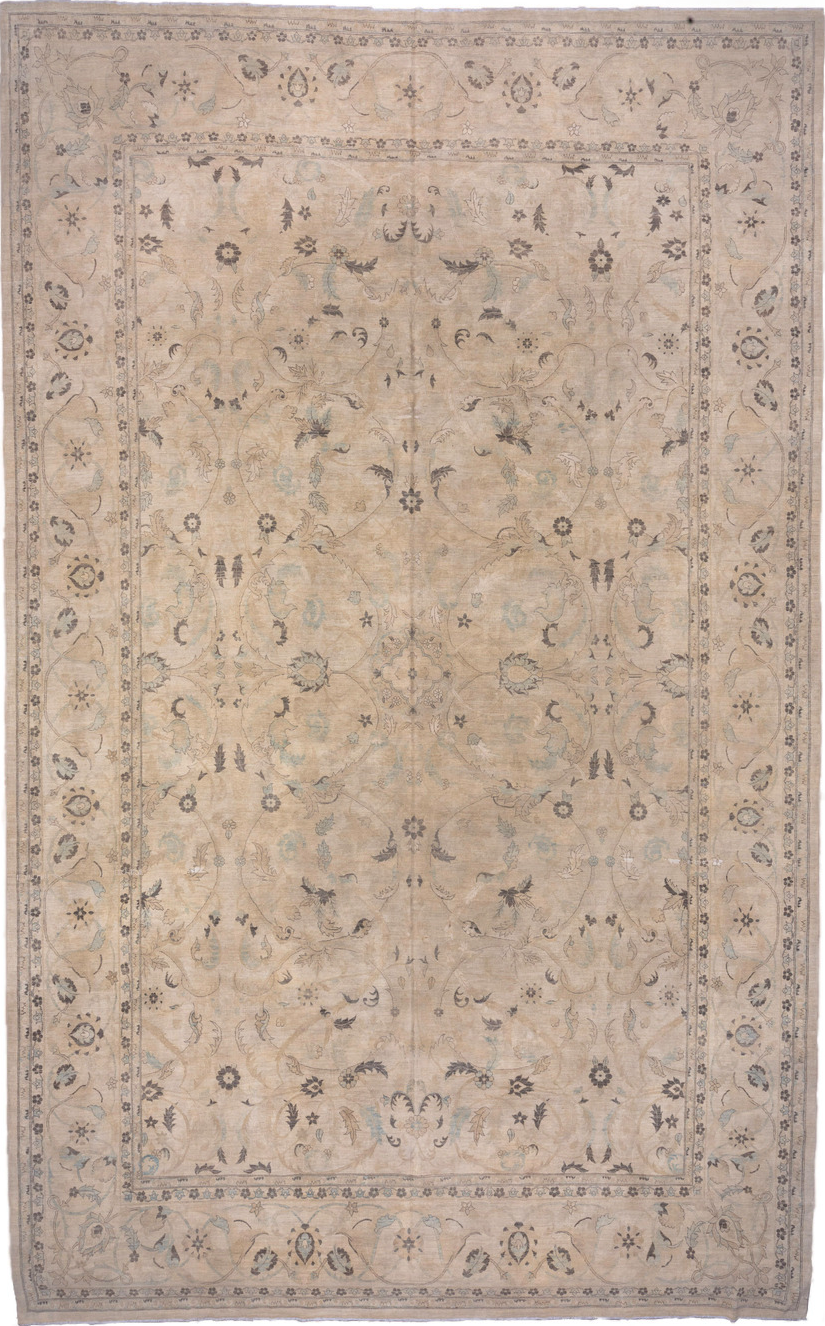 12' x 19' one-of-a-kind handmade vintage Sivas oversize rug. Color palette: brown, gray, light gray, off-white, orange, pink