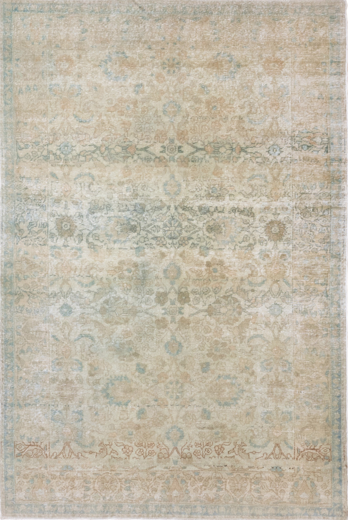 4' x 6' one-of-a-kind handmade vintage Sivas small size rug. Color palette: brown, gainsboro, gray, light gray, off-white