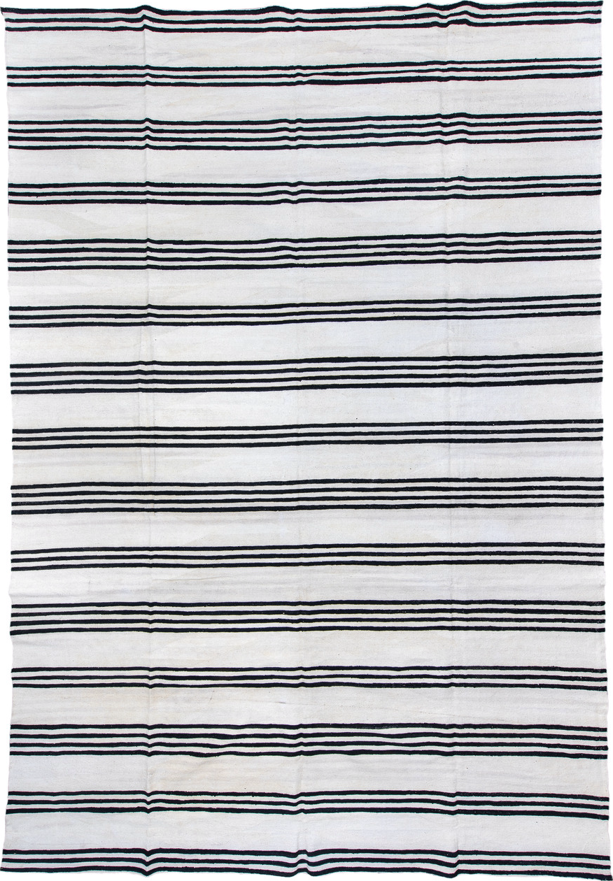 13' x 19' one-of-a-kind handmade vintage Kilim oversize rug. Color palette: alice blue, blue, dark gray, fiord, ghost white