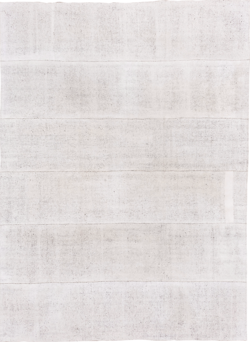 8' x 11' one-of-a-kind handmade vintage Flatweave large size rug. Color palette: dark gray, gainsboro, gray, light gray