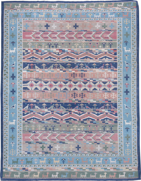 Antique Dhurrie Area Rug (9' x 11')