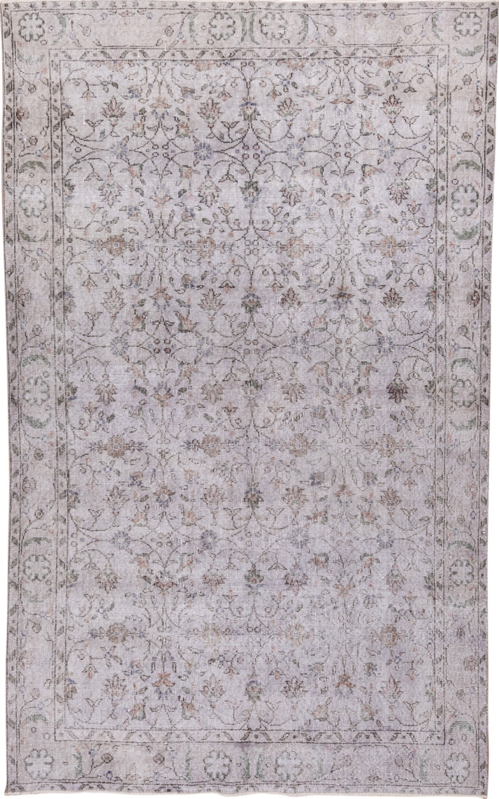 5' x 9' one-of-a-kind handmade vintage Sparta medium size rug. Color palette: dark gray, dim gray, gainsboro, gray