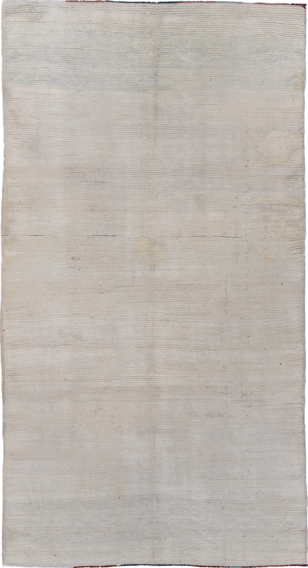 5' x 11' one-of-a-kind handmade vintage Moroccan rug. Color palette: dark gray, dim gray, gainsboro, gray, light gray