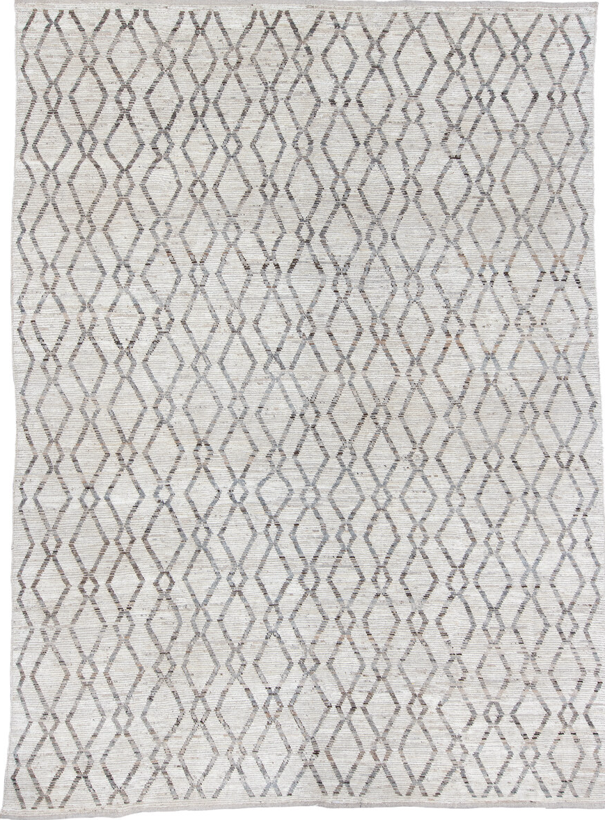 5' x 9' one-of-a-kind handmade vintage Tulu medium size rug. Color palette: dark gray, dim gray, gainsboro, gray, light gray